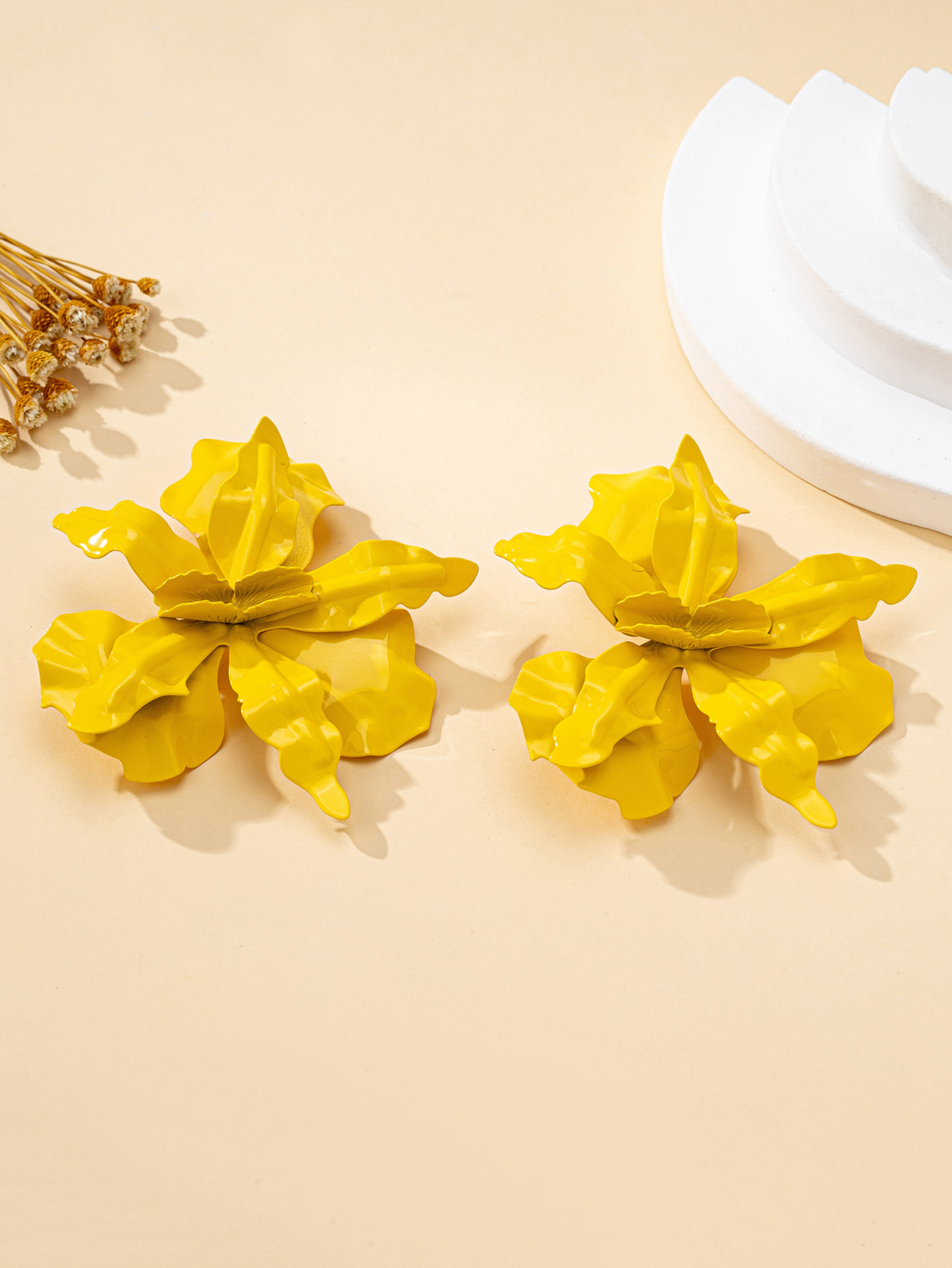 Sunshine Bloom Flower Stud Earrings Oversize Flower Earrings for Women – view 2