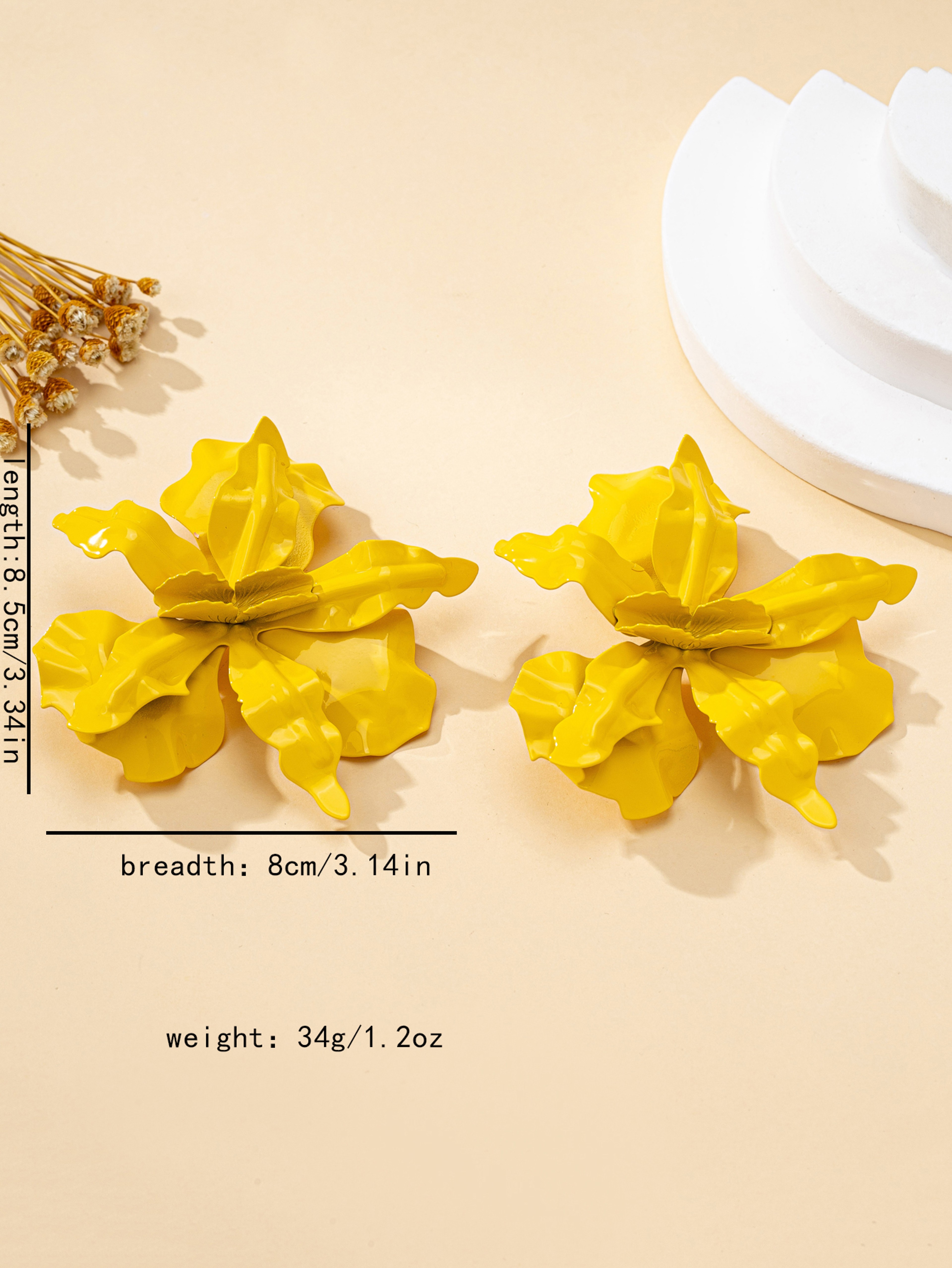 Sunshine Bloom Flower Stud Earrings Oversize Flower Earrings for Women – view 6