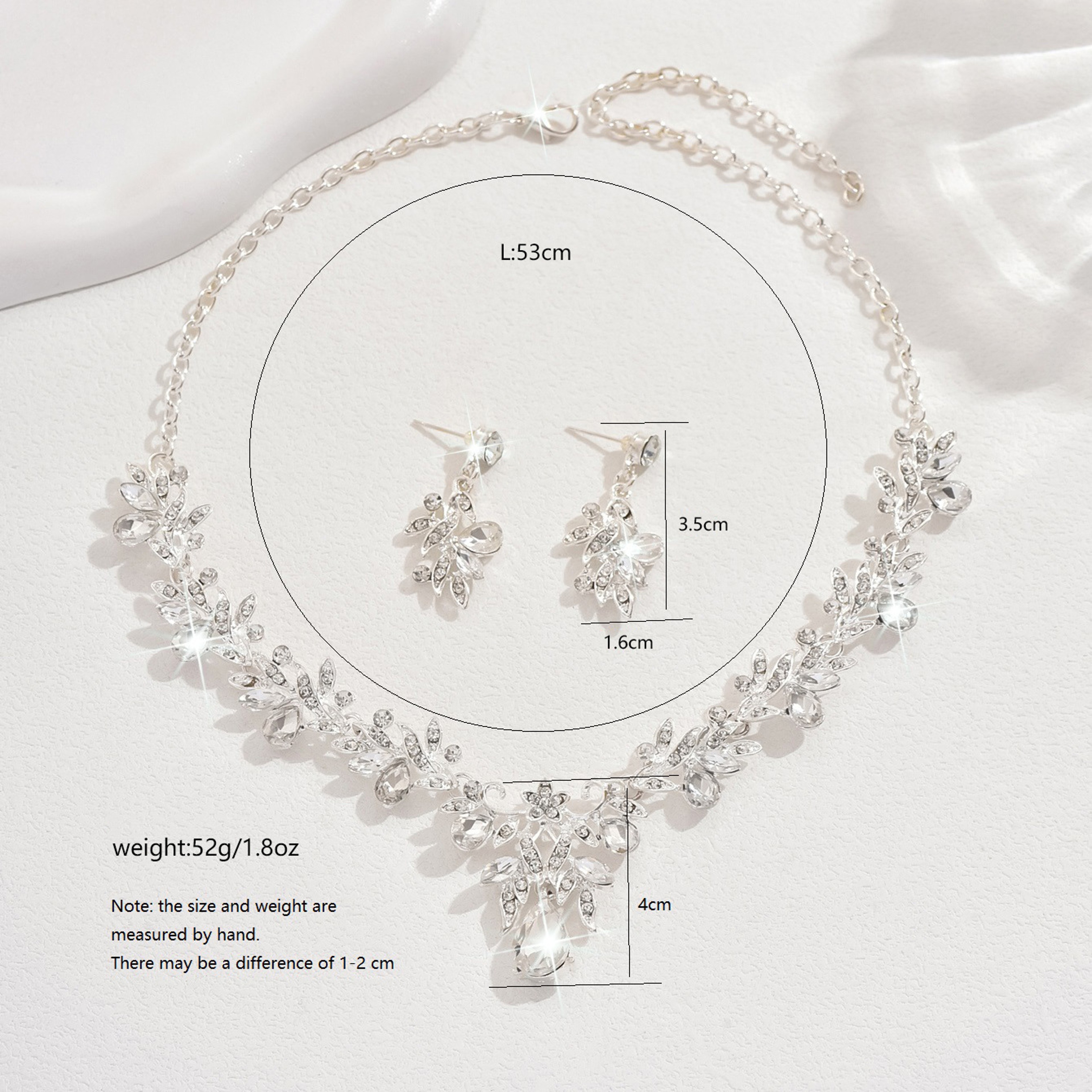 Elegant Waterdrop Jewelry Set Bridal Choker Necklace & Earrings for Weddings, Prom & Parties – view 3
