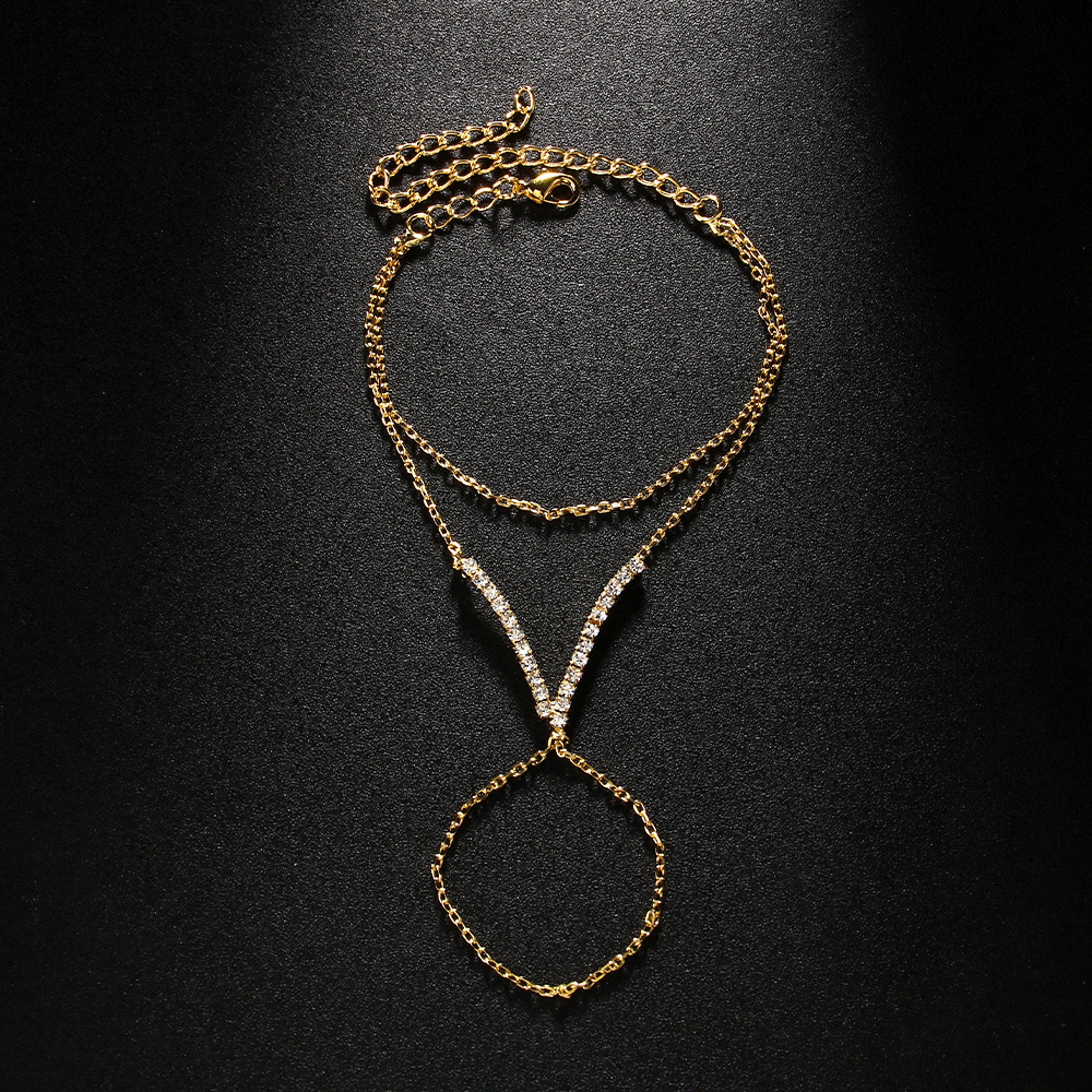 Celestial Gold Hand Chain With CZ Star Finger Bracelet For Women 5