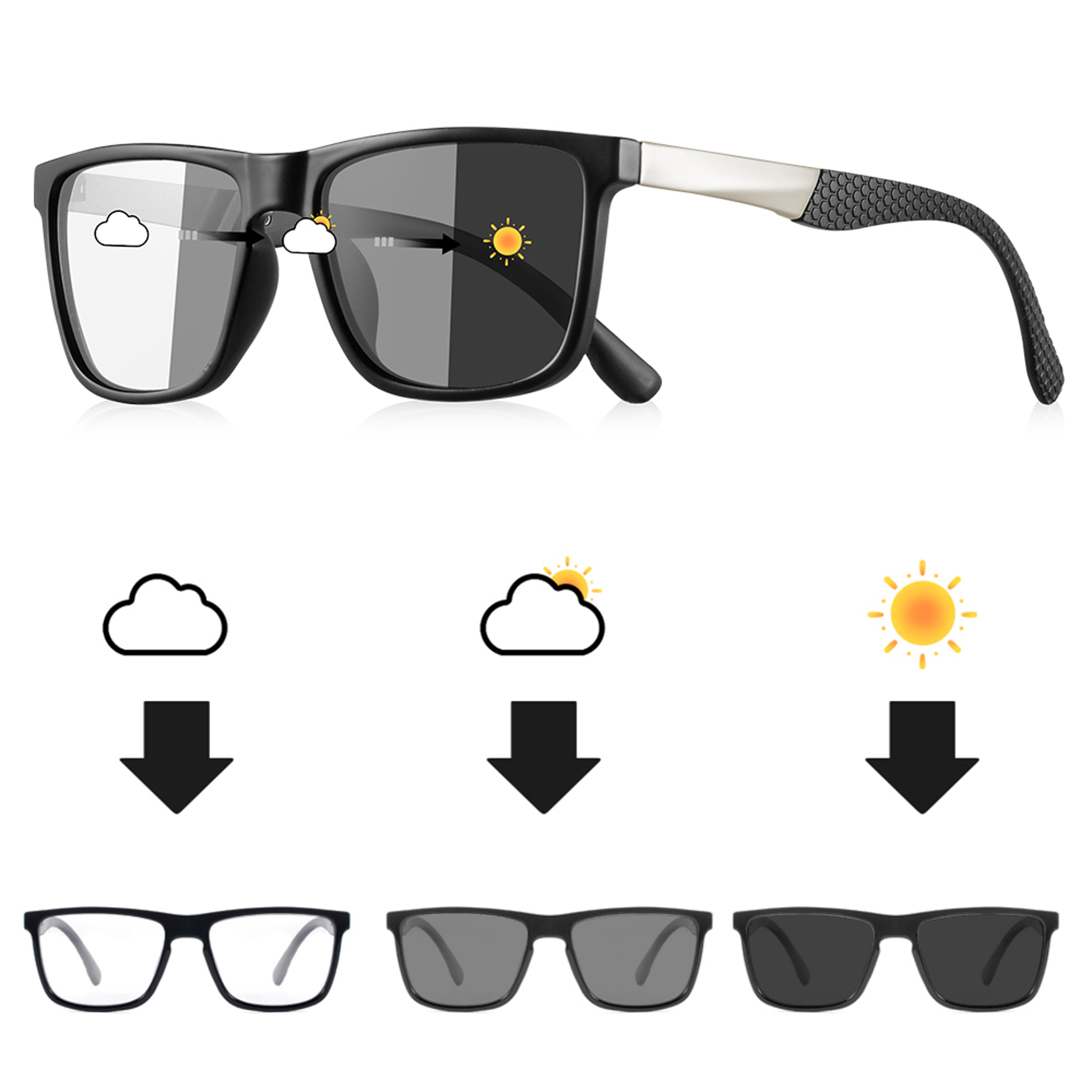 Photochromic Sunglasses With UV Protection  Blue Light Blocking For Driving And Outdoor Wear 0