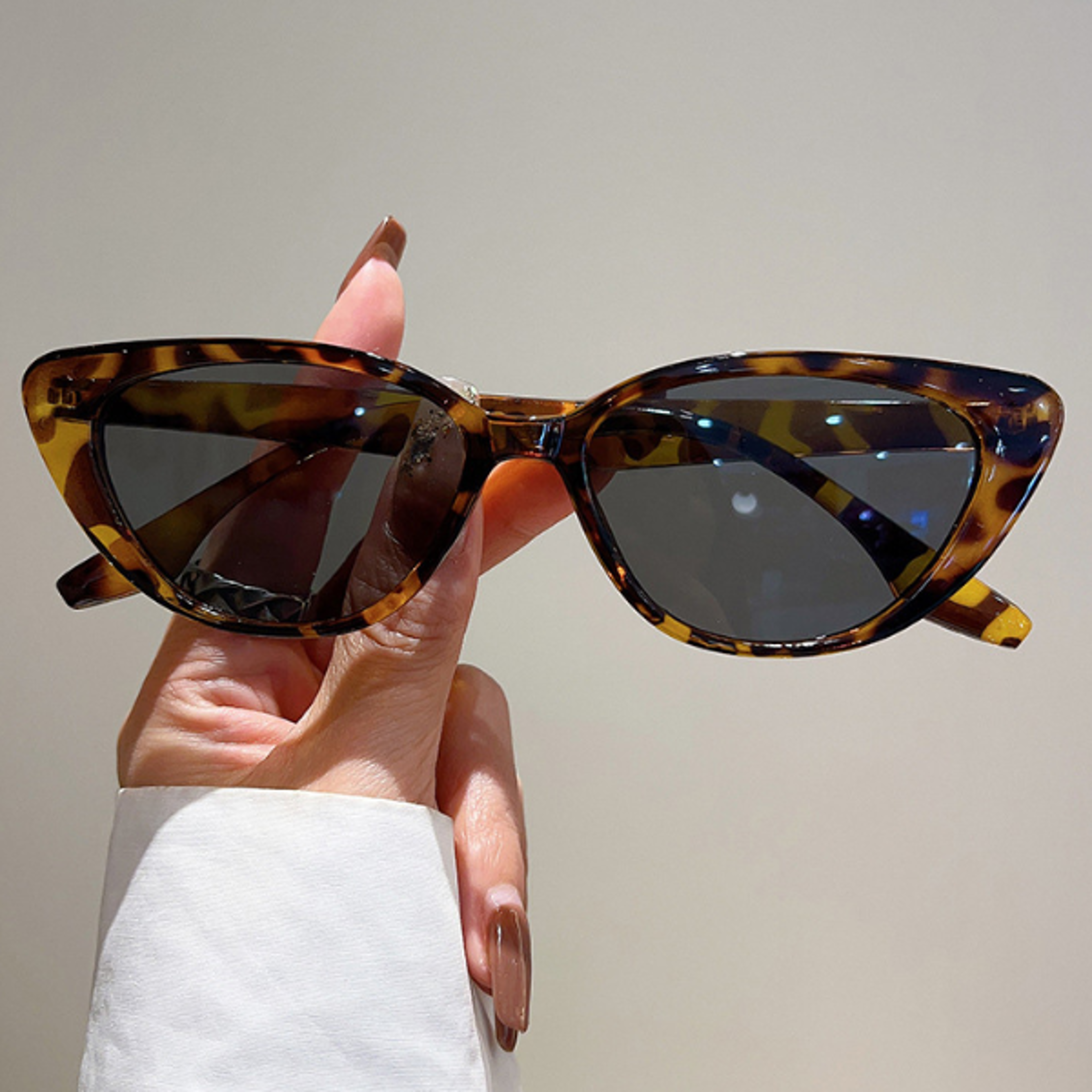 Cat Eye Sunglasses for Women Small Frame Leopard Fashion Shades