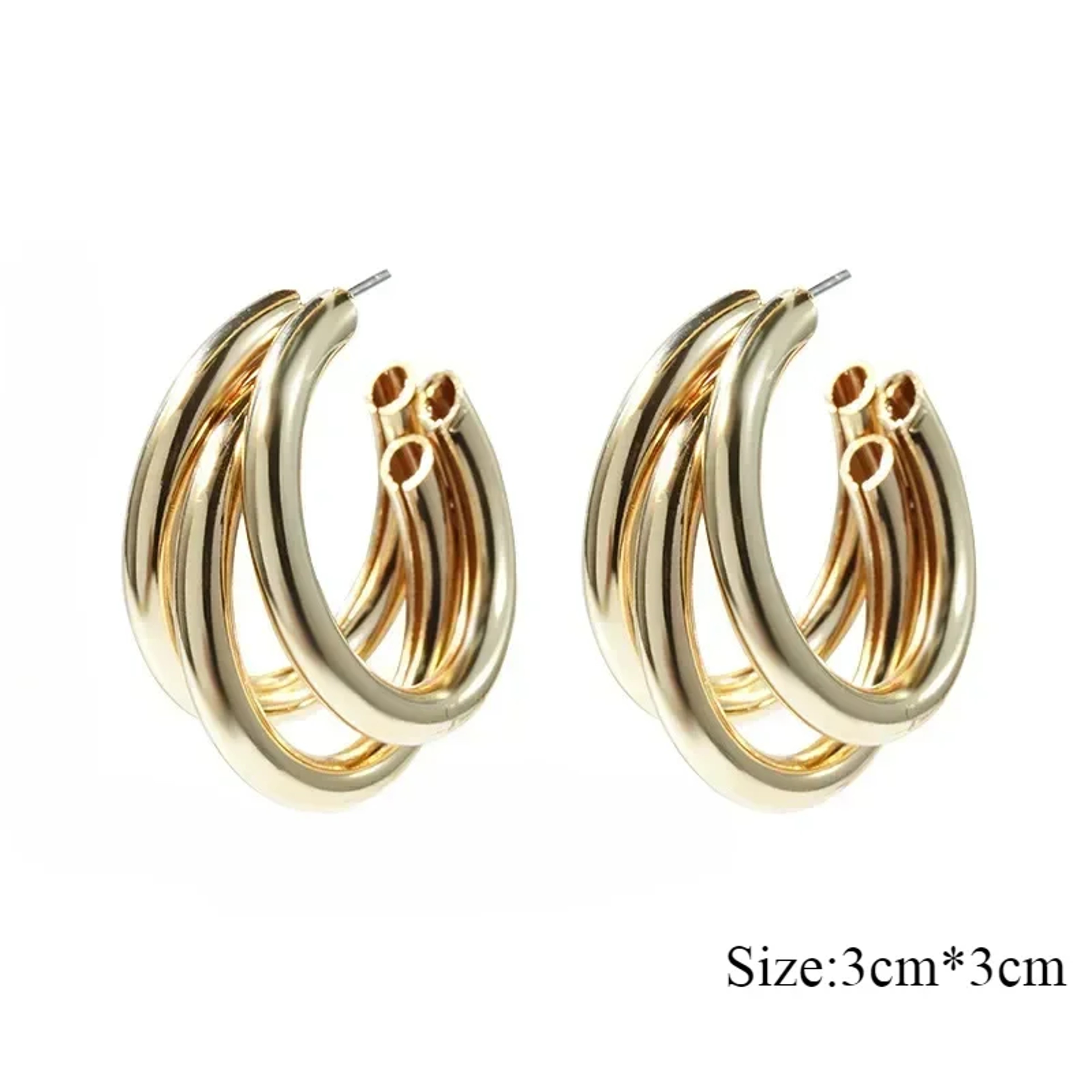 Chunky Stainless Steel Hoop Earrings for Women Trendy Statement Round Circle Hoops – view 6