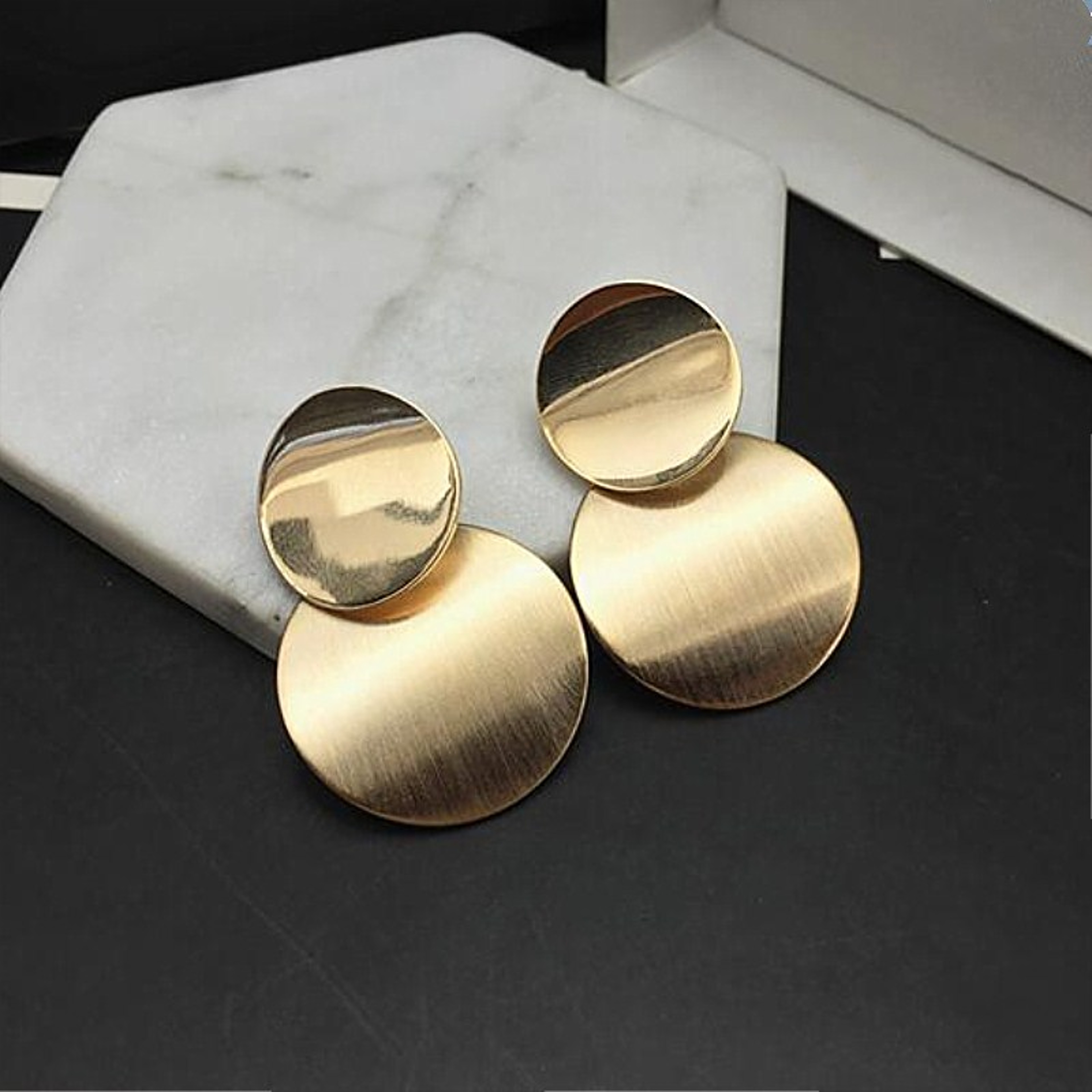 Vintage Statement Earrings Gold Geometric Drop Earrings For Women 5