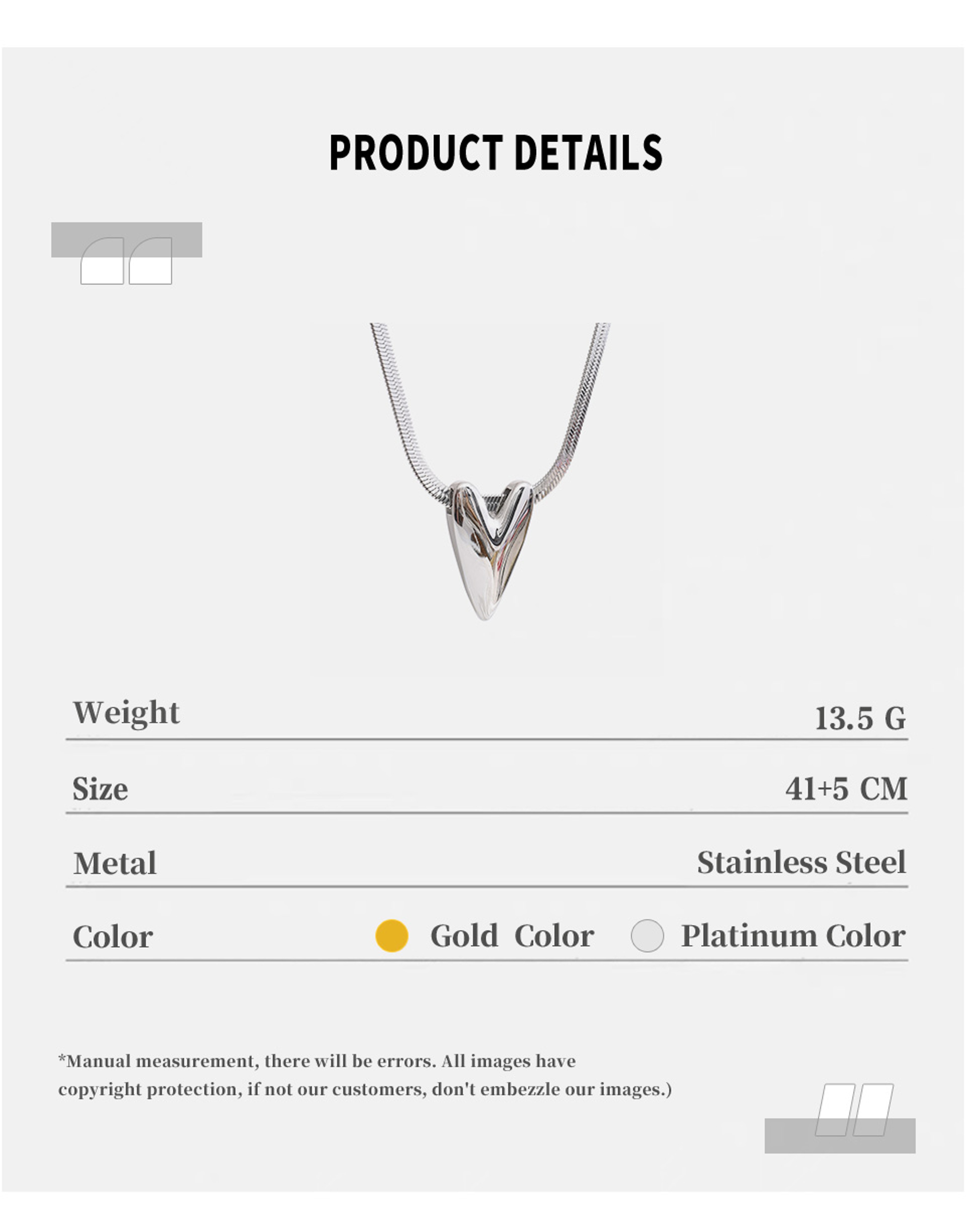 Heart Pendant Necklace Stainless Steel Waterproof Romantic Jewelry for Women – view 6