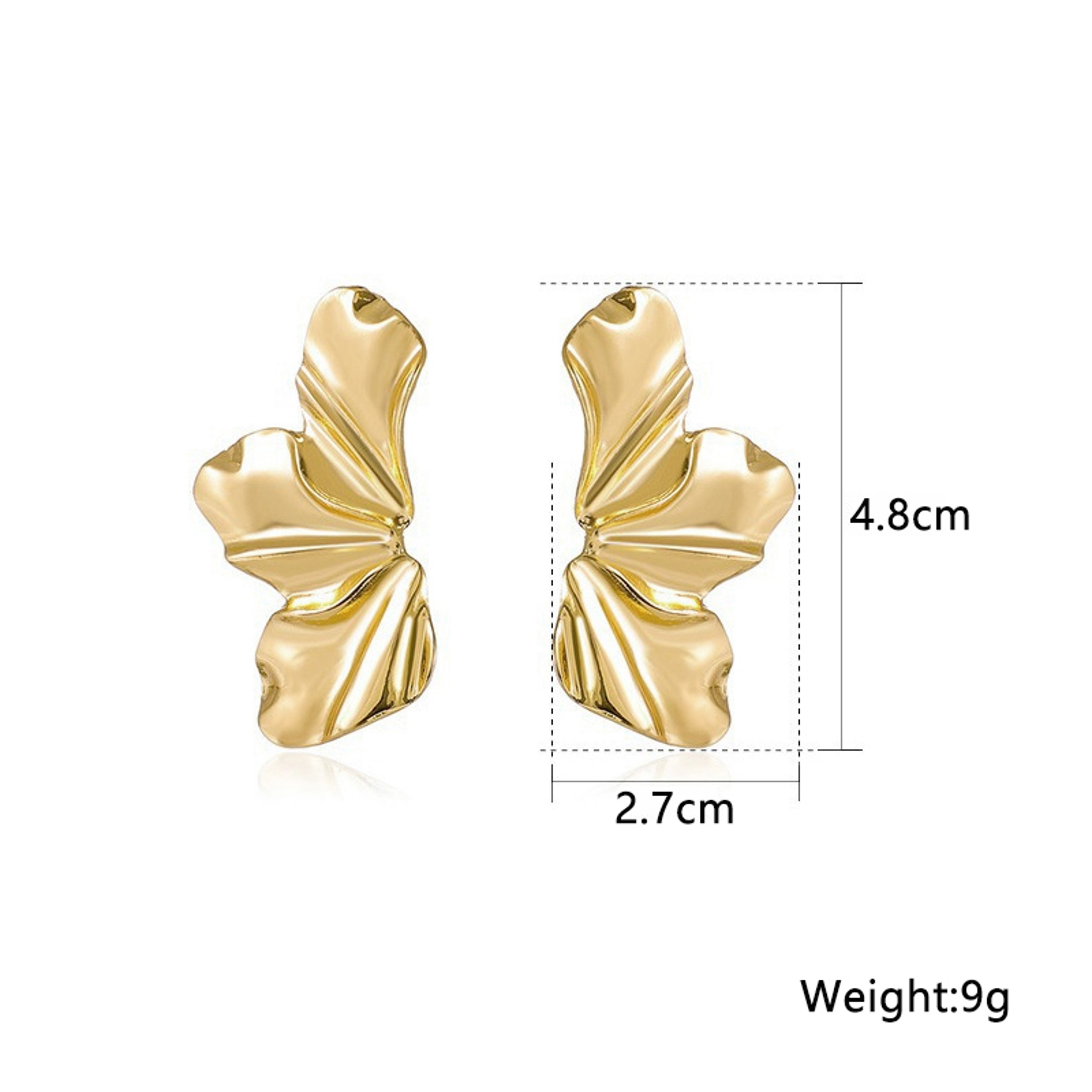 Irregular Gold Dangle Earrings for Women Modern Statement Punk Jewelry – view 2
