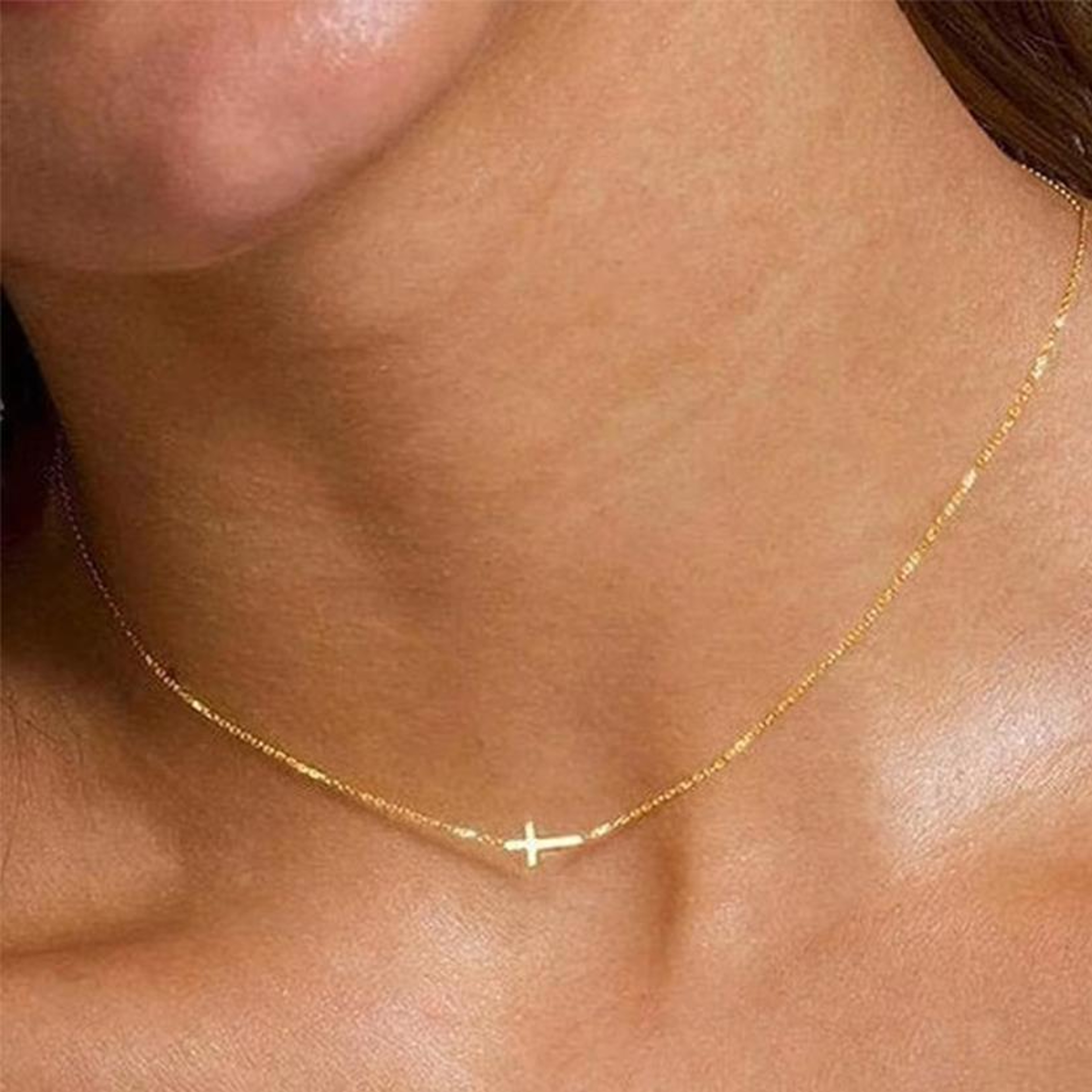 Vintage Stainless Steel Cross Necklace for Women Faith Pendant Everyday Christian Jewelry – view 1
