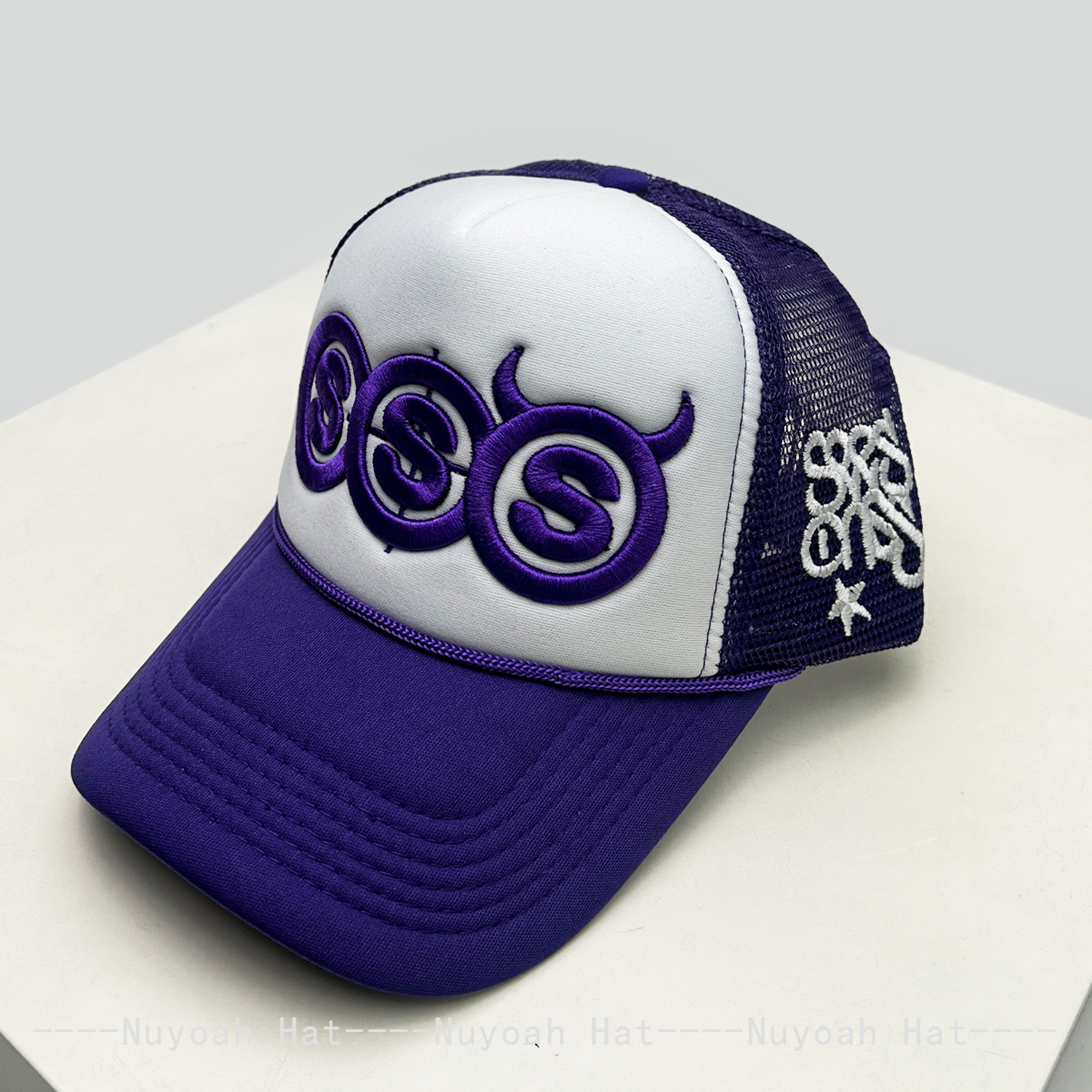Devil Horn Trucker Hat Mesh Baseball Cap with Embroidered Letter Design for Men & Women – view 10