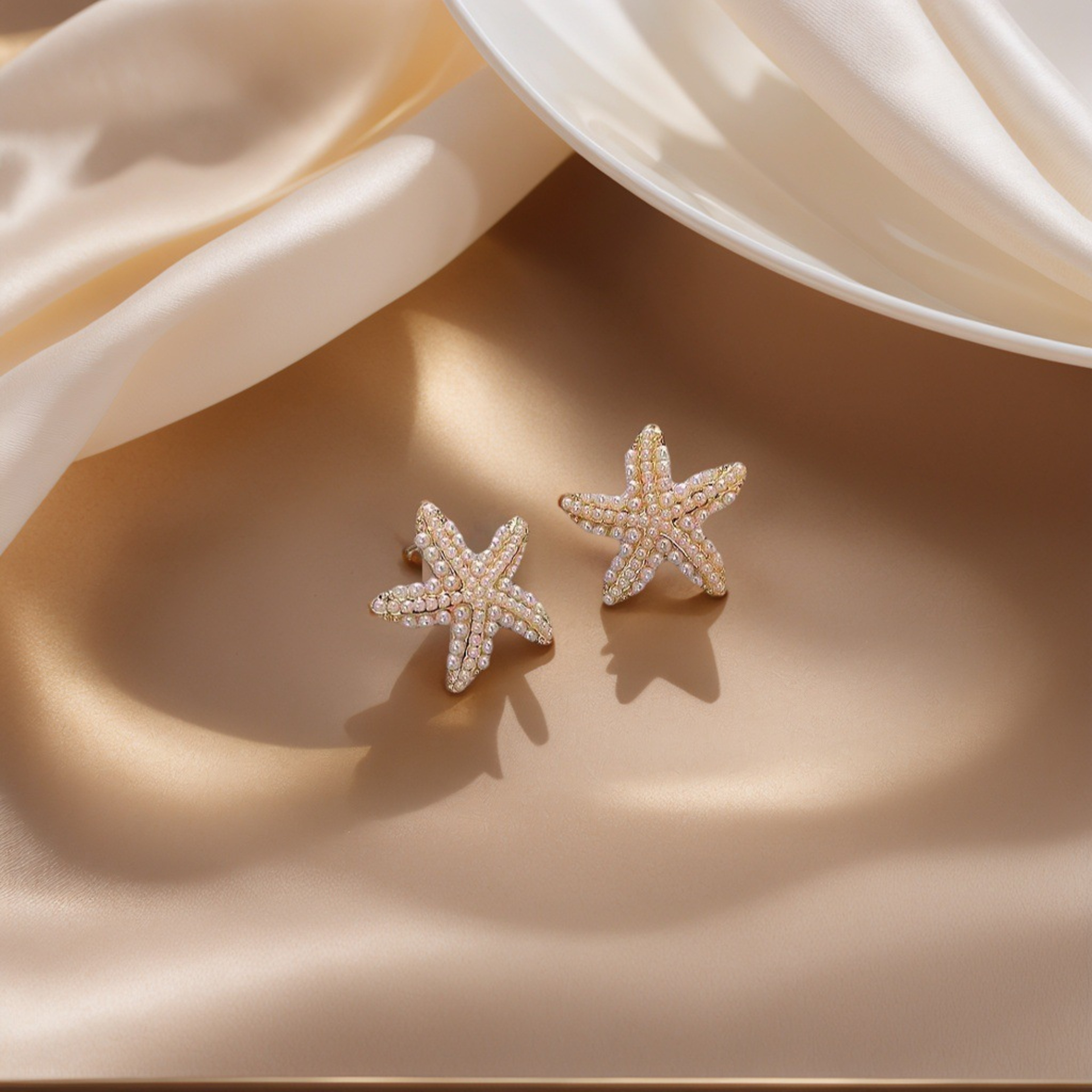Elegant Starfish Stud Earrings Gold Beach Jewelry For Women 1