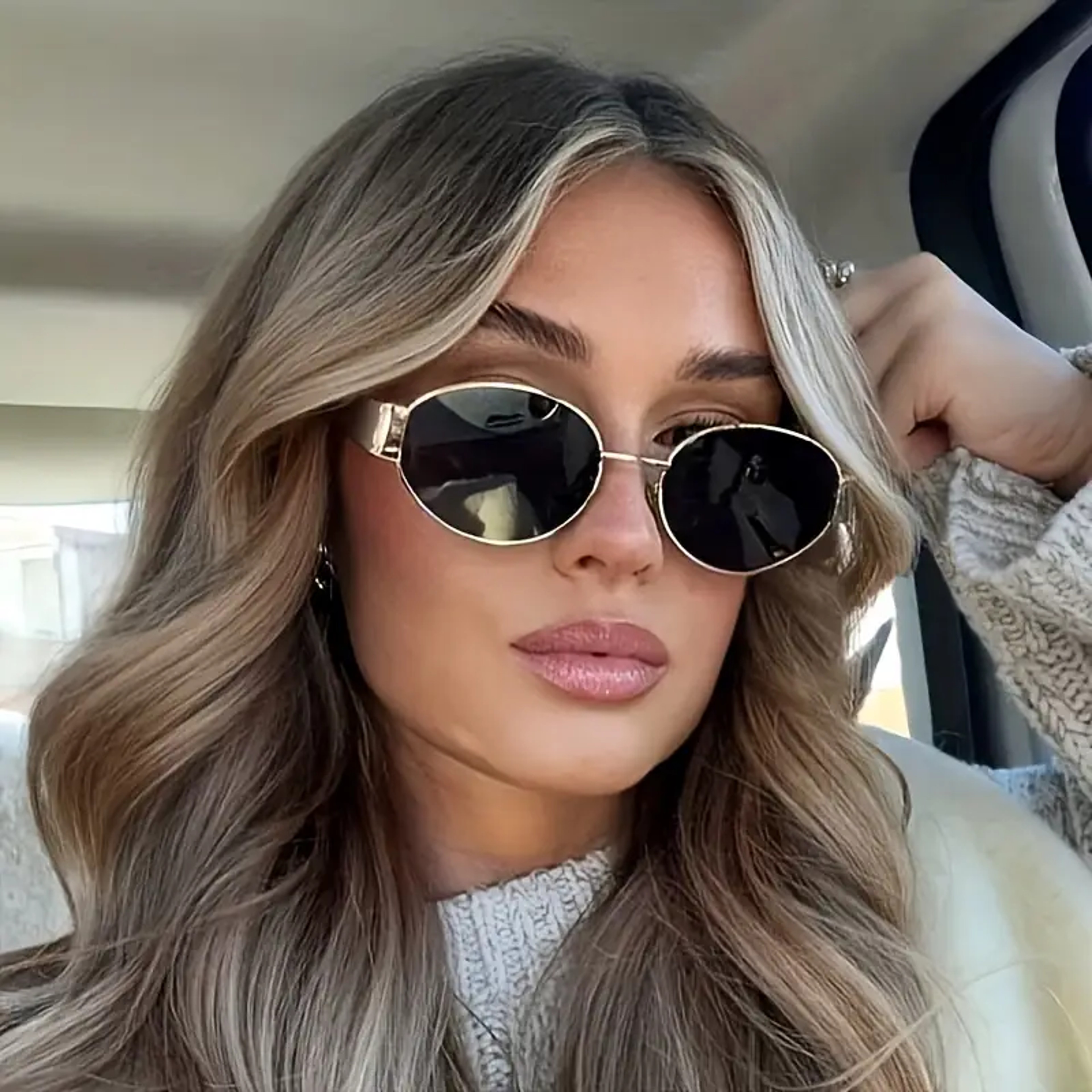 Vintage Oval Sunglasses For Women Classic Metal Frame Sunglasses With Designer Inspired Style 3