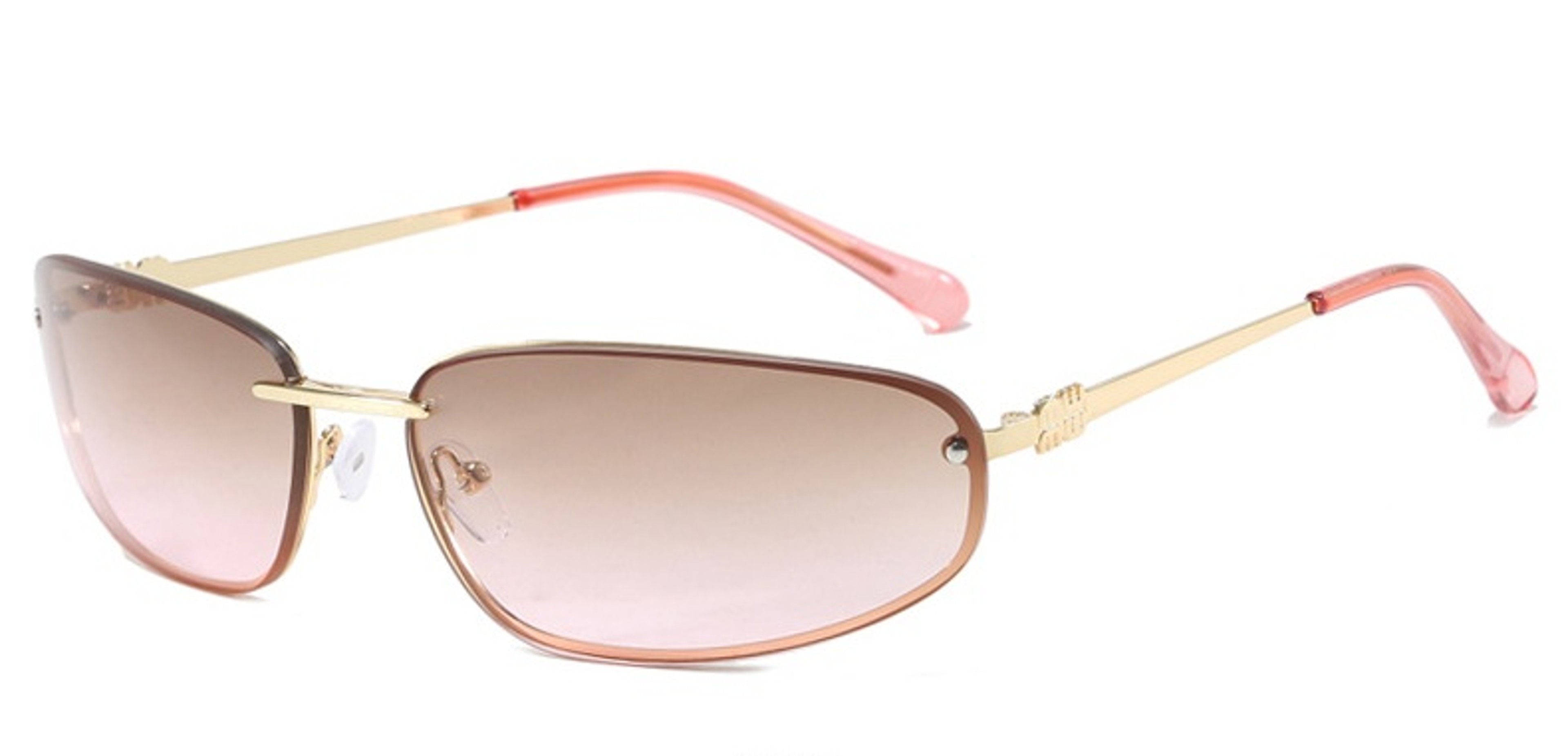 Luxury Sunglasses Rimless Oval Retro UV Fashion Shades 7