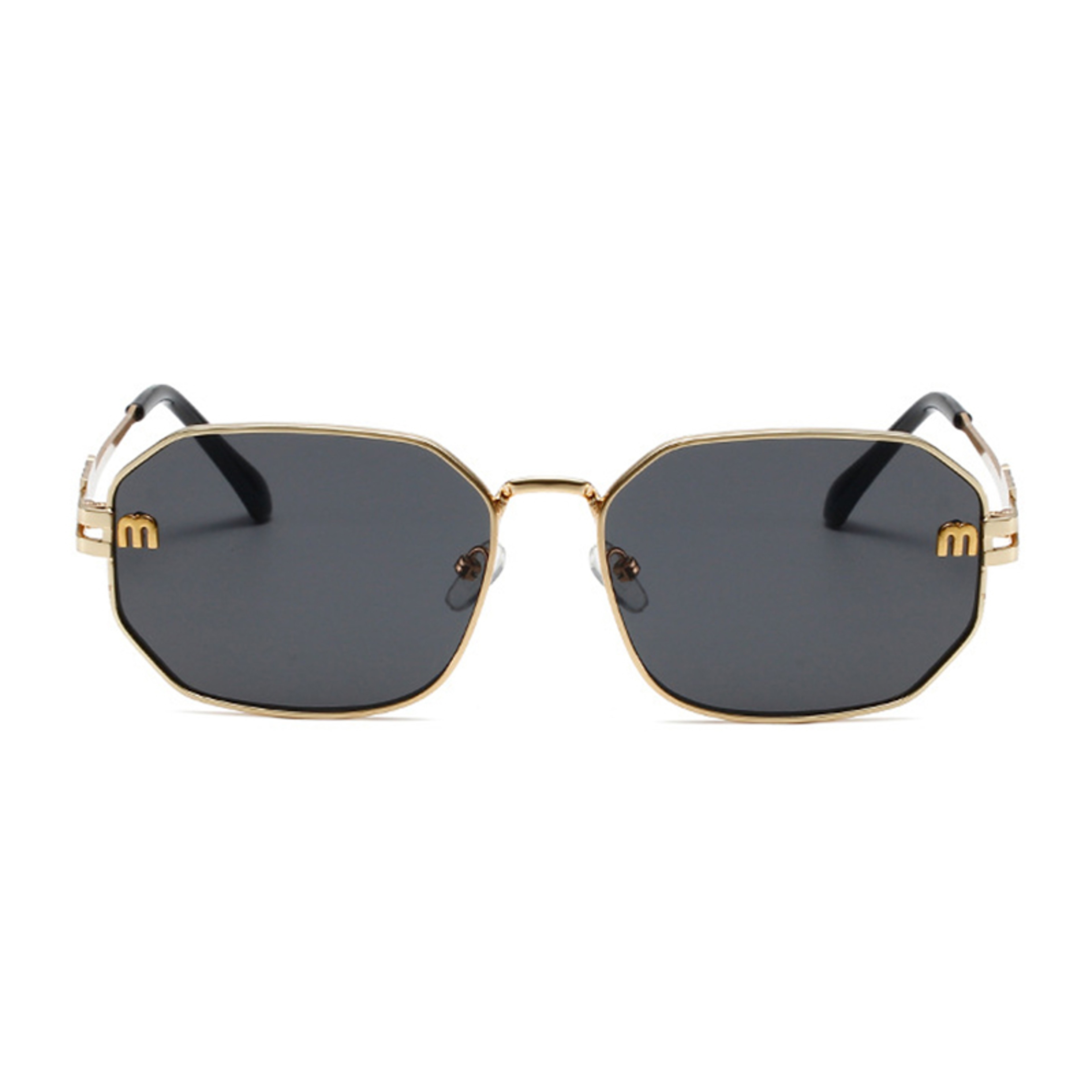 Vintage Rectangle Sunglasses with Protection Metal Frame Designer Eyewear – view 6