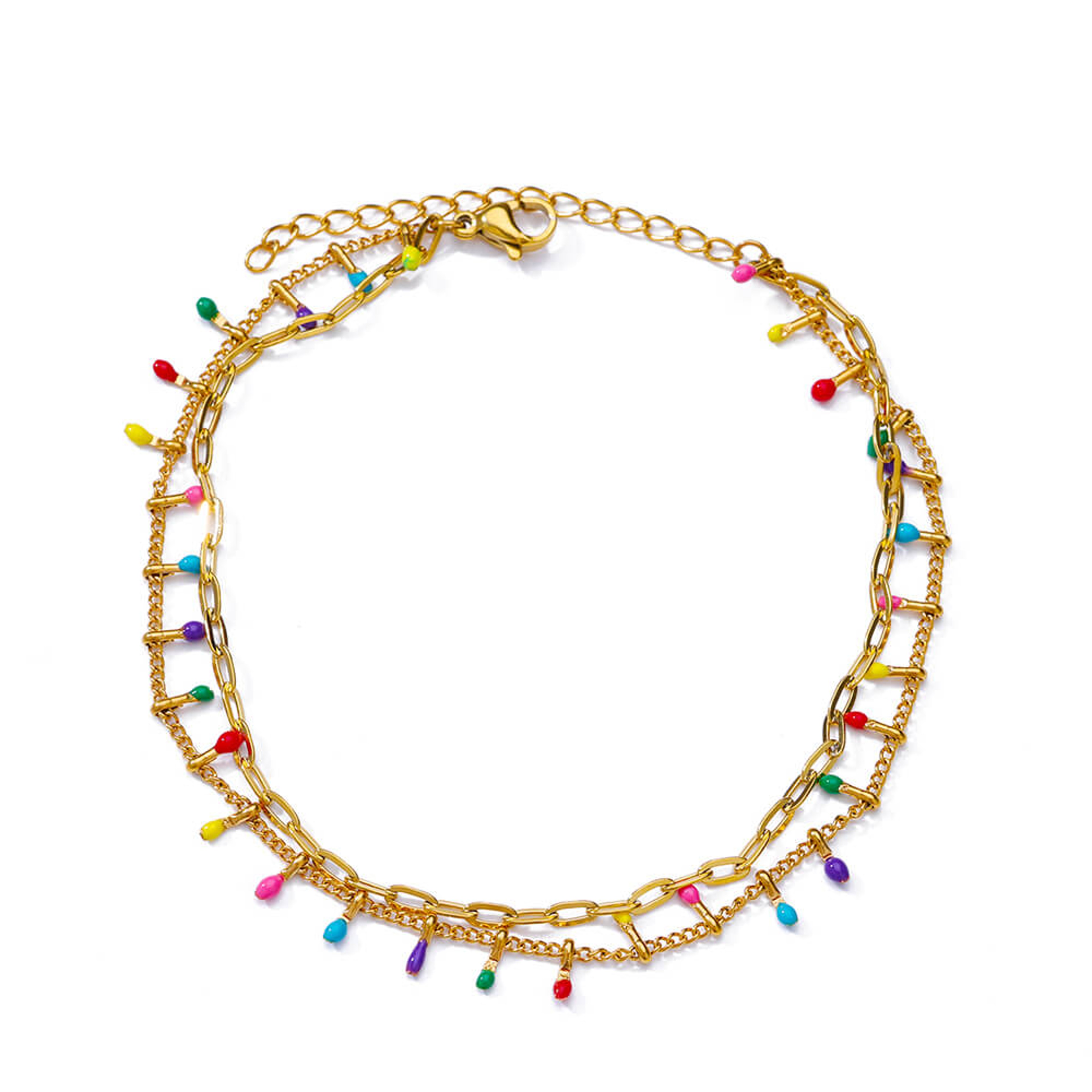 Vintage Sunflower Bracelet  Boho Anklet Stainless Steel Chain For Women  Men 21