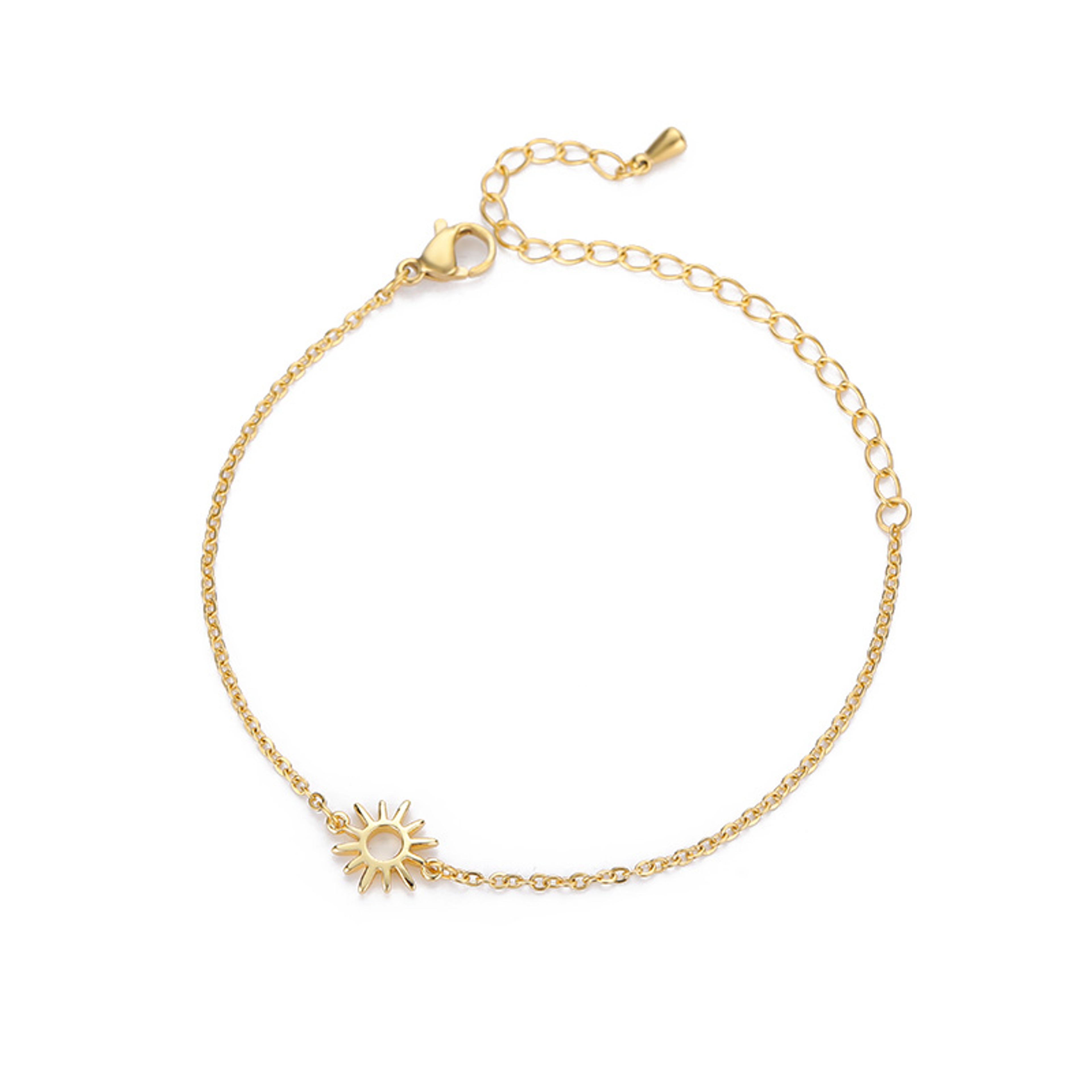 Vintage Sunflower Bracelet  Boho Anklet Stainless Steel Chain For Women  Men 23