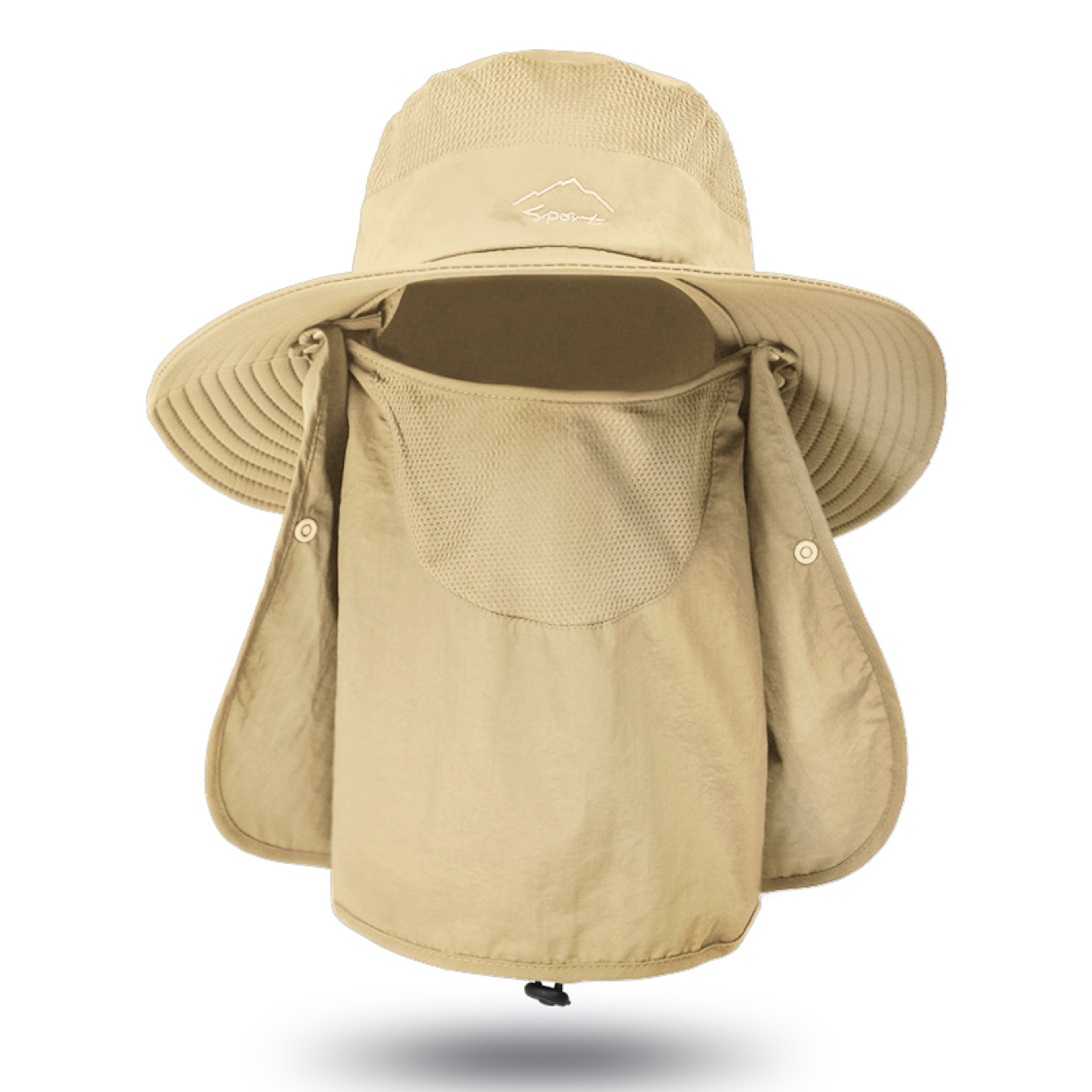 Quick Dry Sun Hat With Face Cover  Neck Flap Breathable Fishing Hat For Outdoor UV Protection 5