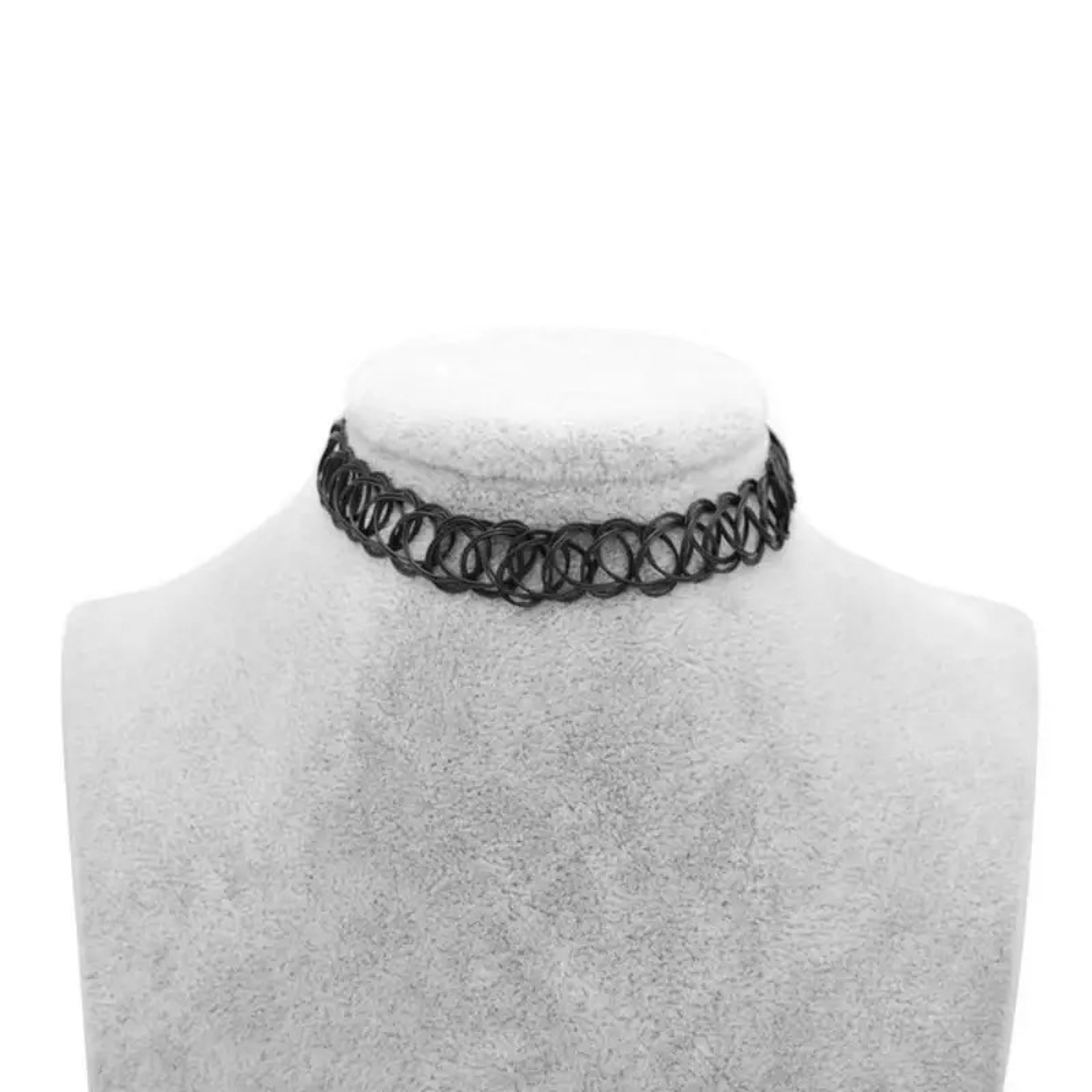 Vintage Gothic Choker Elastic Braided Black Choker Necklace for Punk & Alternative Style – view 3