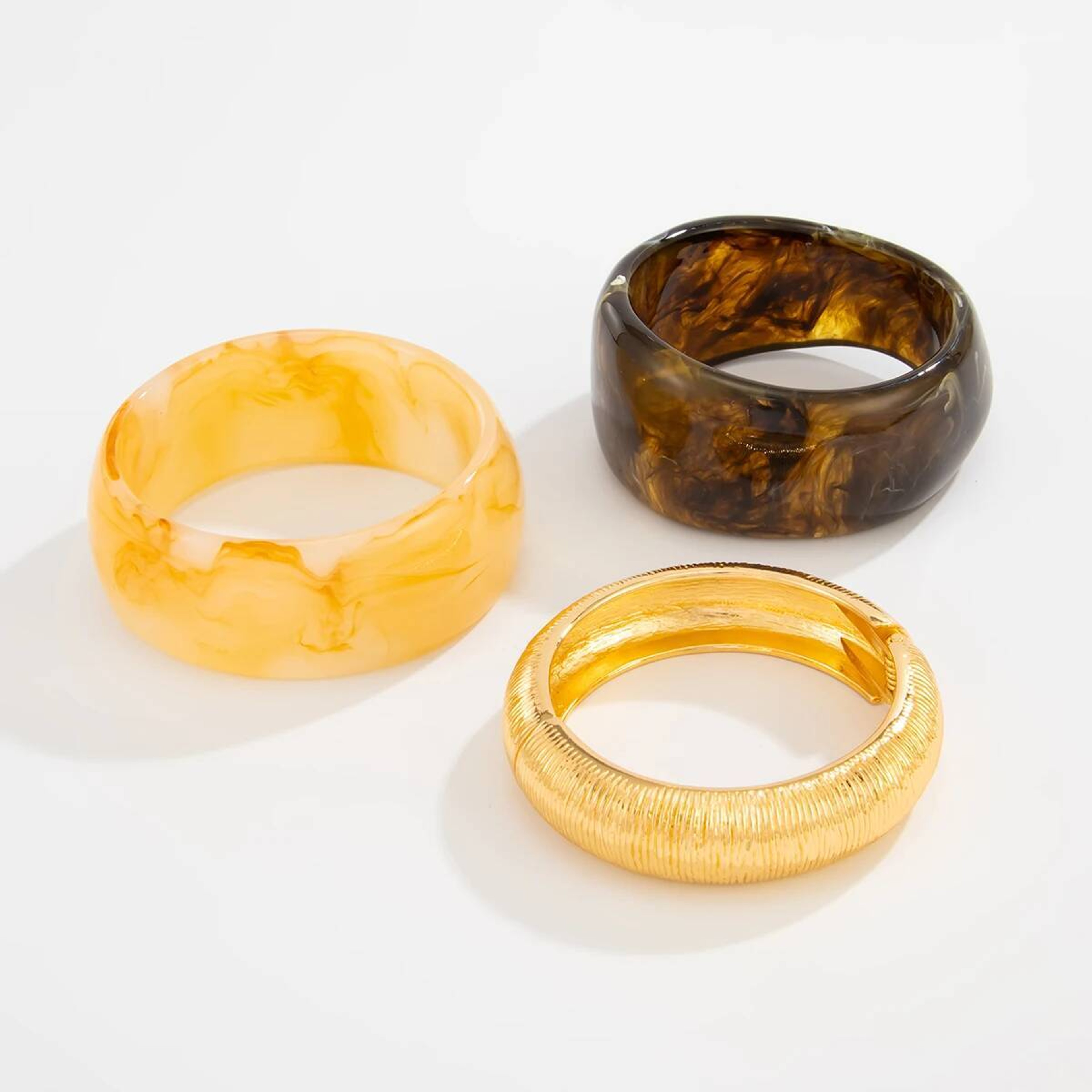 Vintage Resin Bangle Bracelet Geometric Wide Cuff For Women Stylish Chunky Acrylic Jewelry 3
