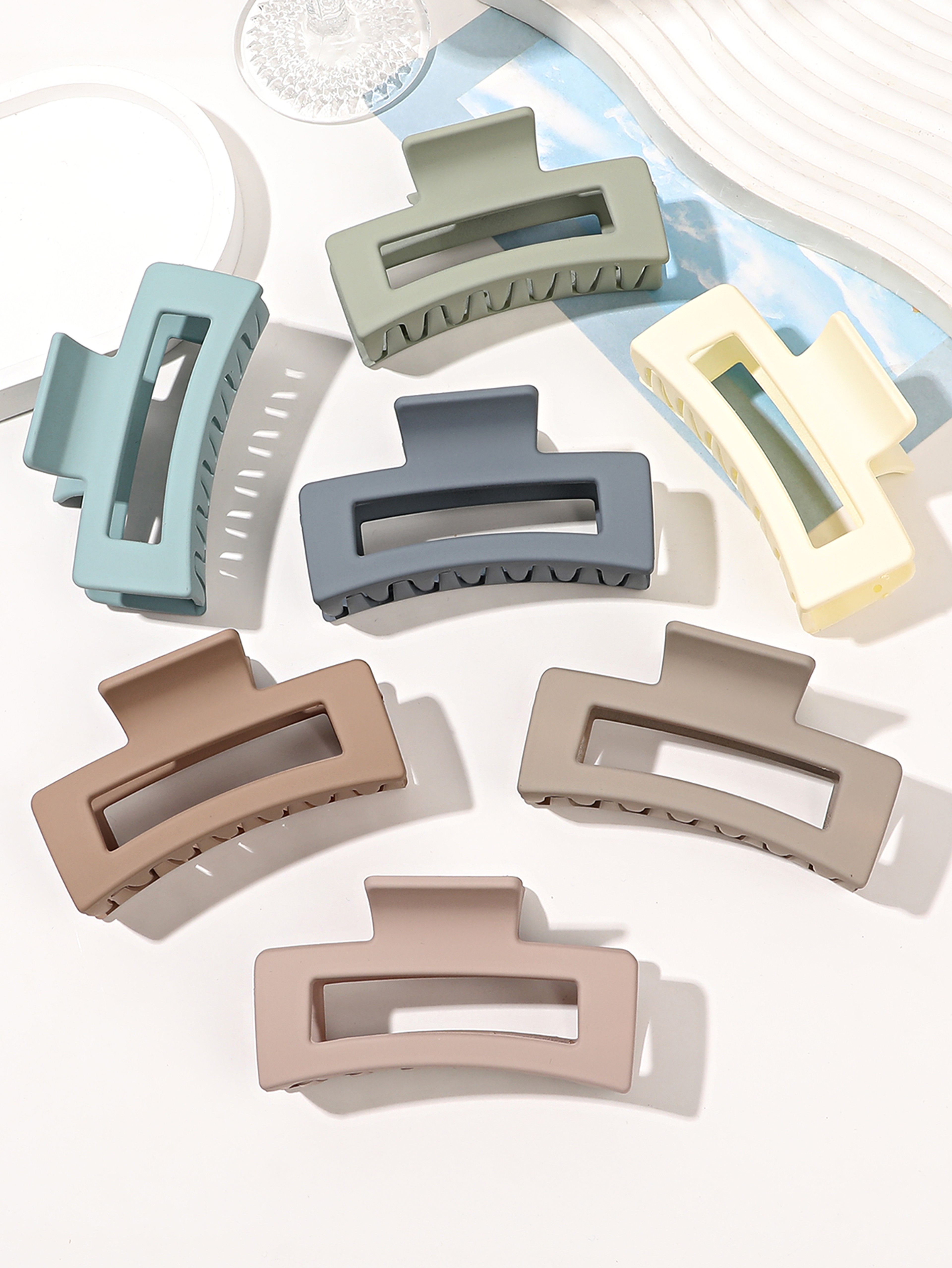 Hair Claw Clips Set For Thick  Thin Hair Strong Hold Matte Square Hair Accessories 7