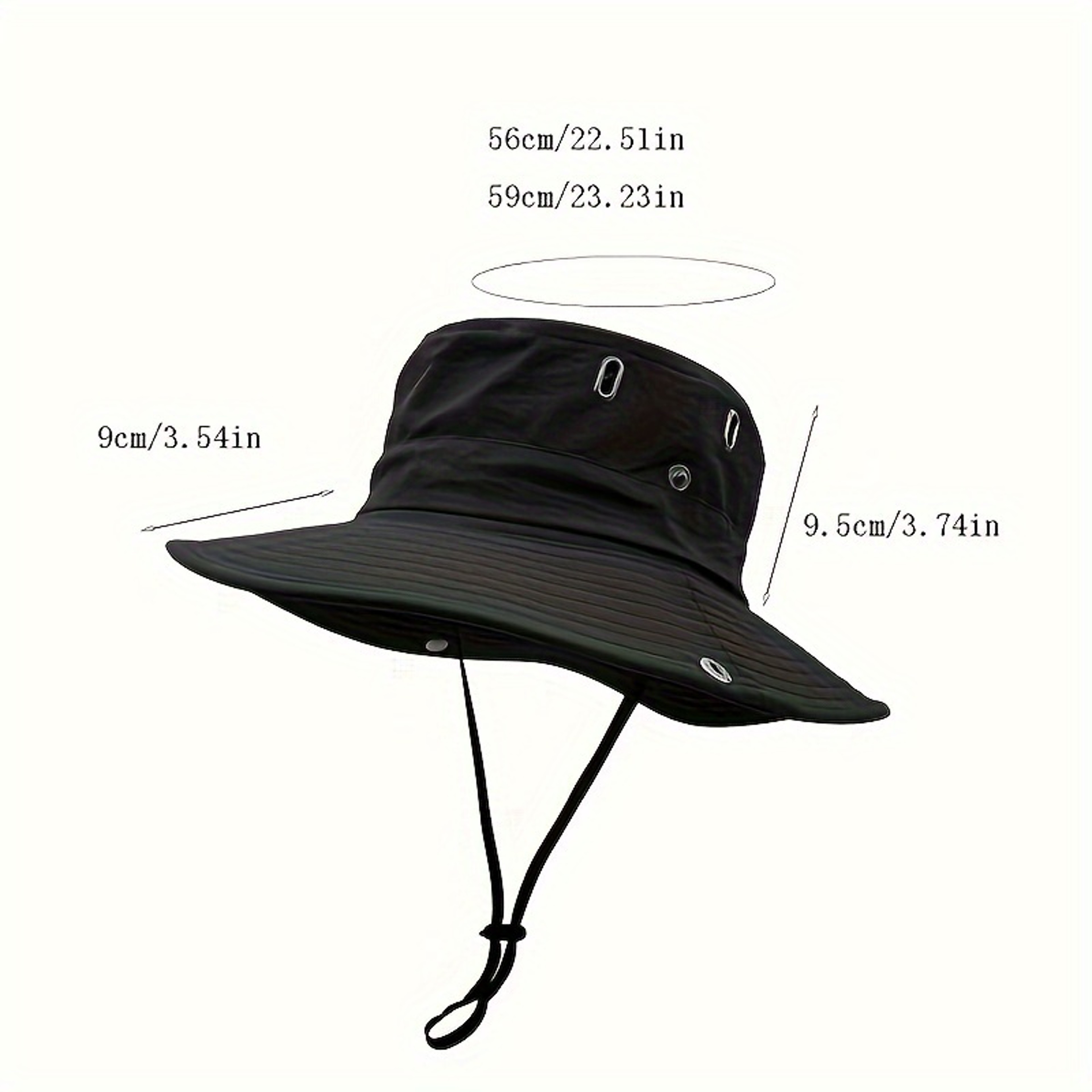 Wide Brim Sun Hat with Adjustable Chin Strap Breathable UV Protection Bucket Hat for Hiking & Fishing – view 3