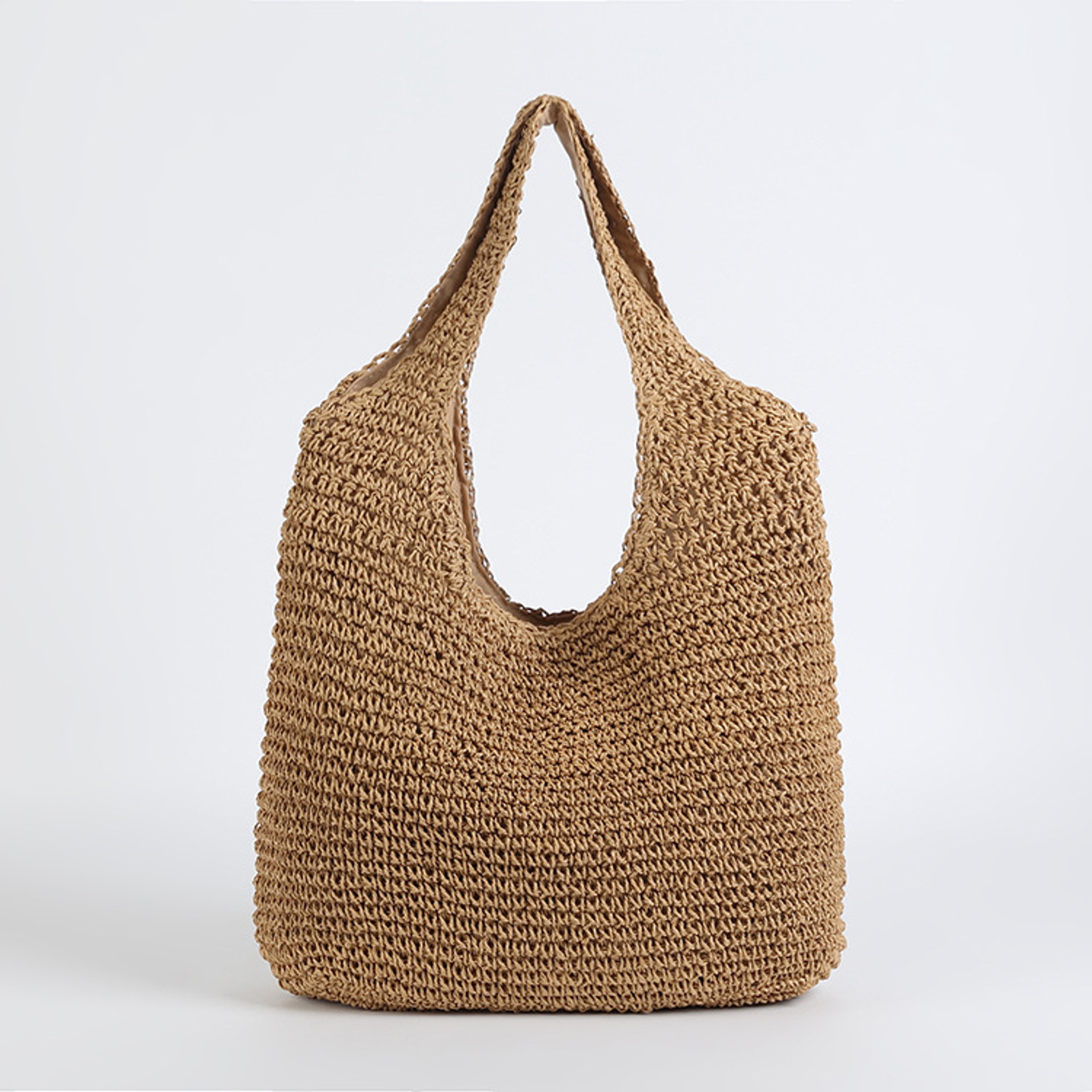 Boho Rattan Shoulder Bag Large Woven Straw Tote for Women Beach & Everyday Carry – view 9