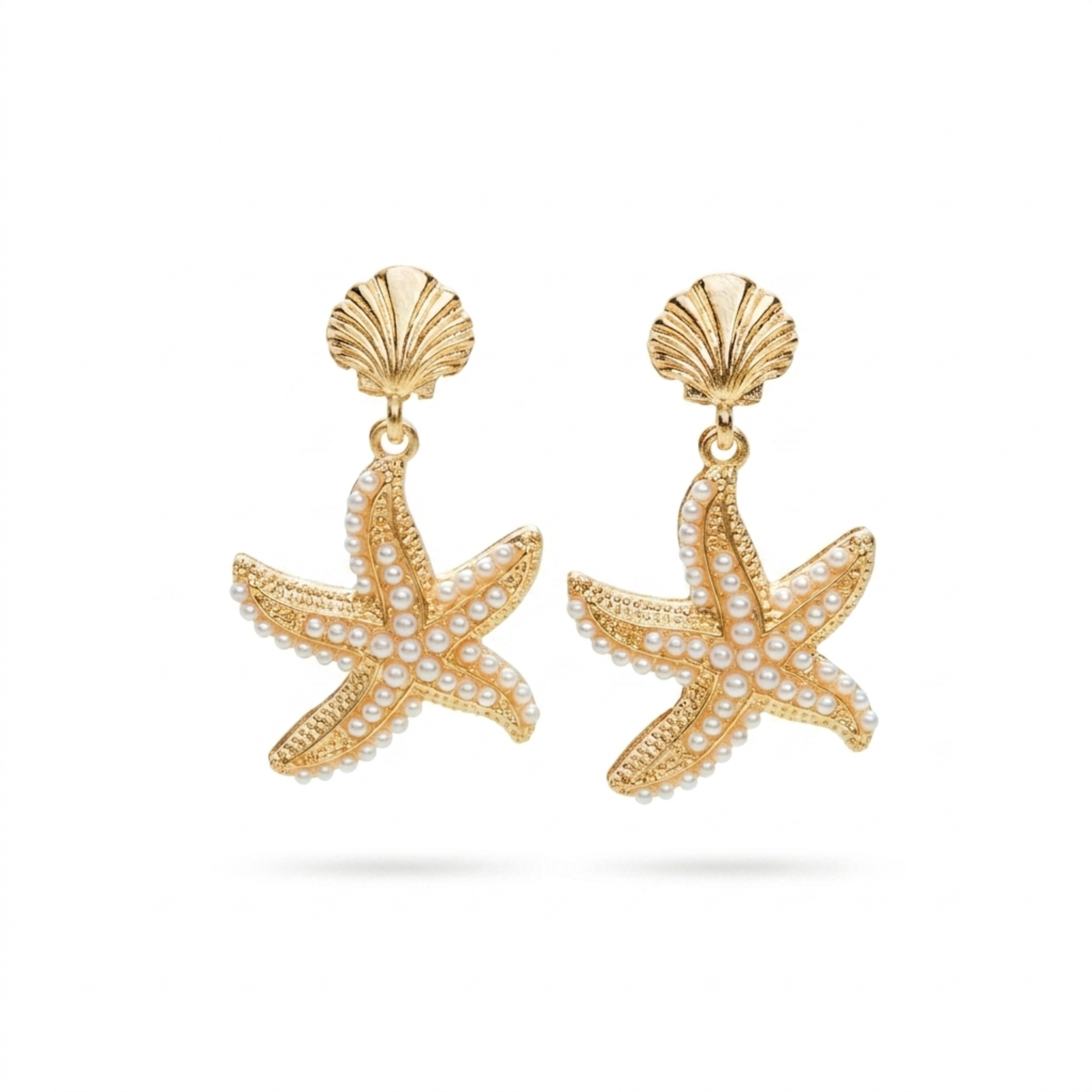 Boho Shell Starfish Drop Earrings for Women Beach Coastal Jewelry – view 6