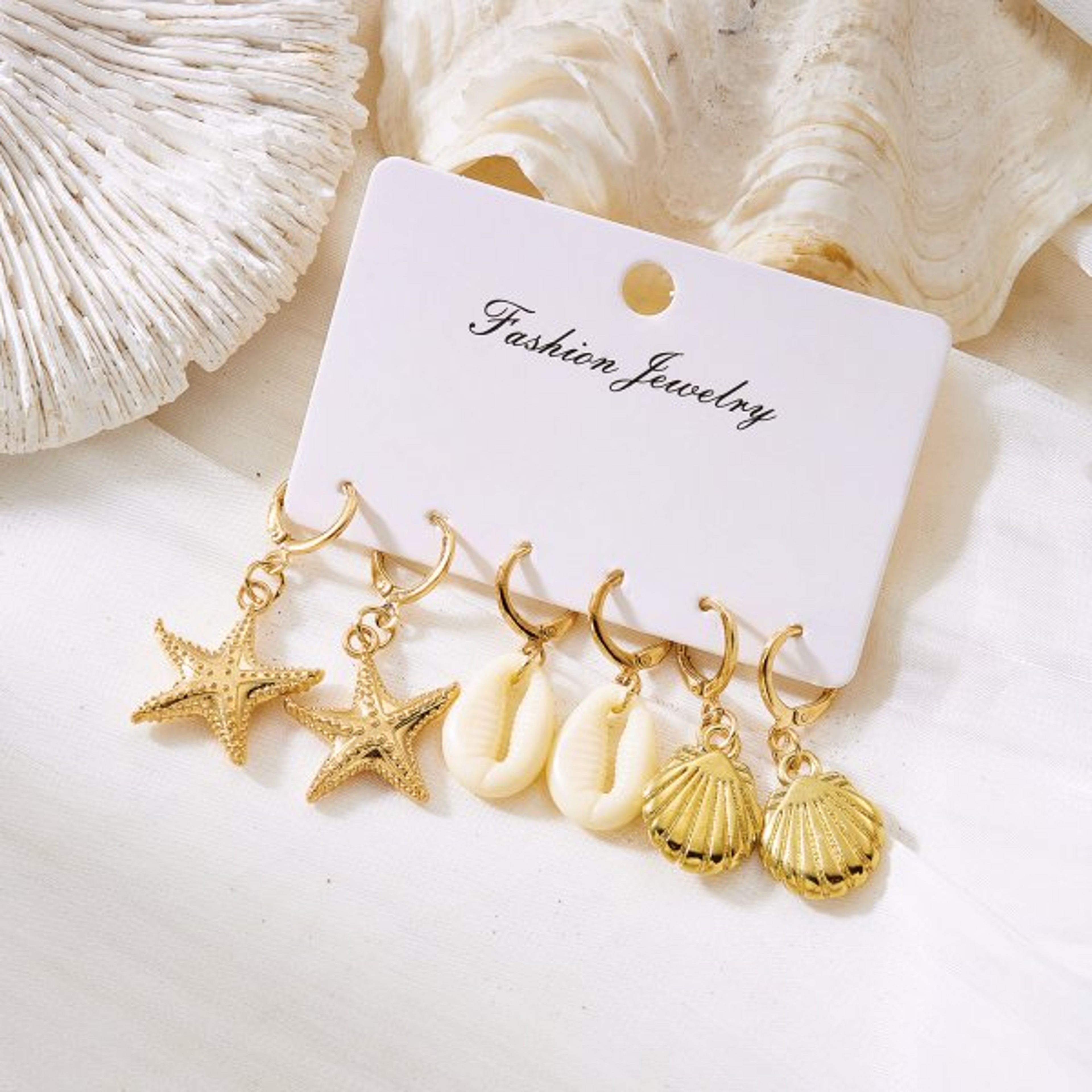 Boho Shell Starfish Drop Earrings for Women Beach Coastal Jewelry – view 9