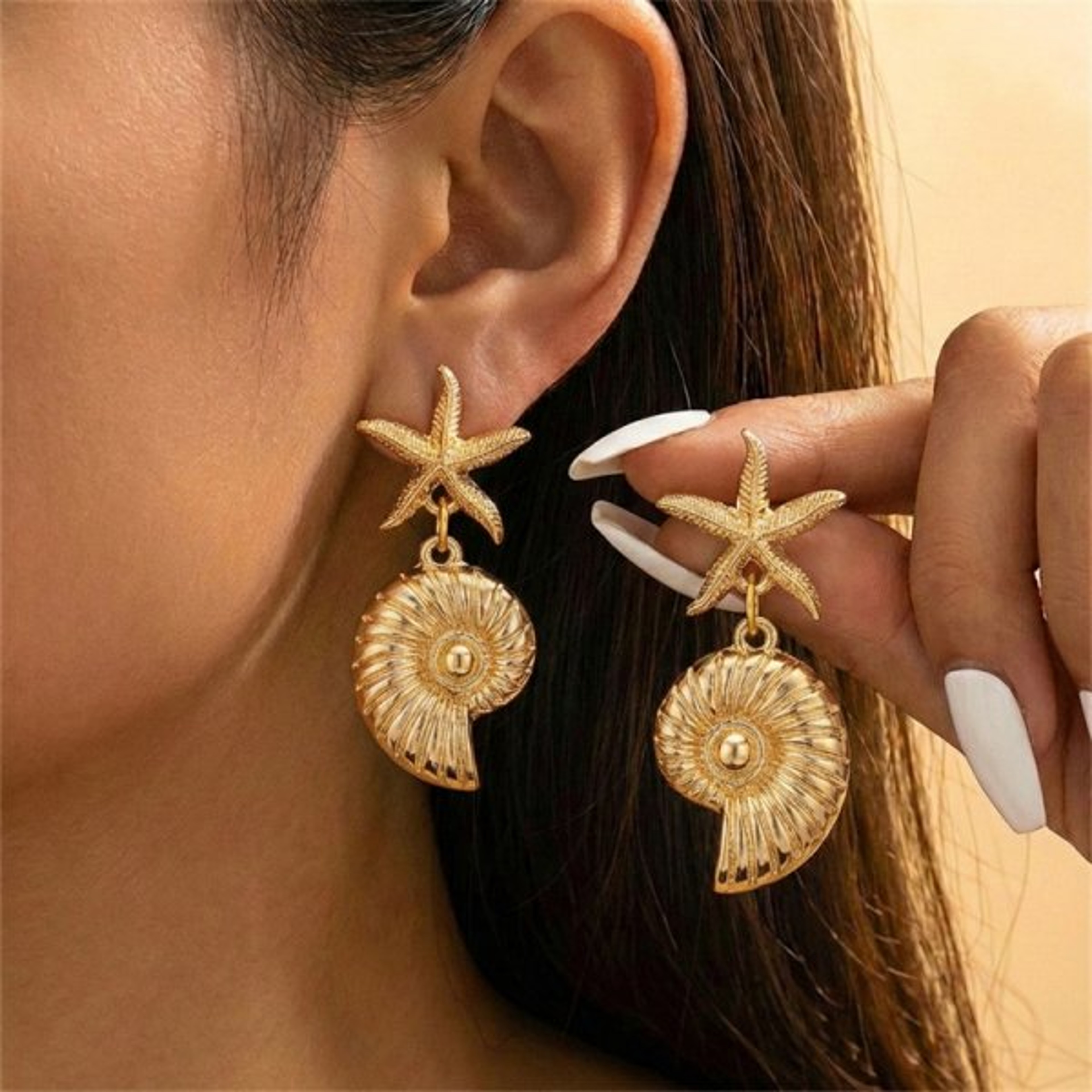 Boho Shell Starfish Drop Earrings for Women Beach Coastal Jewelry – view 13