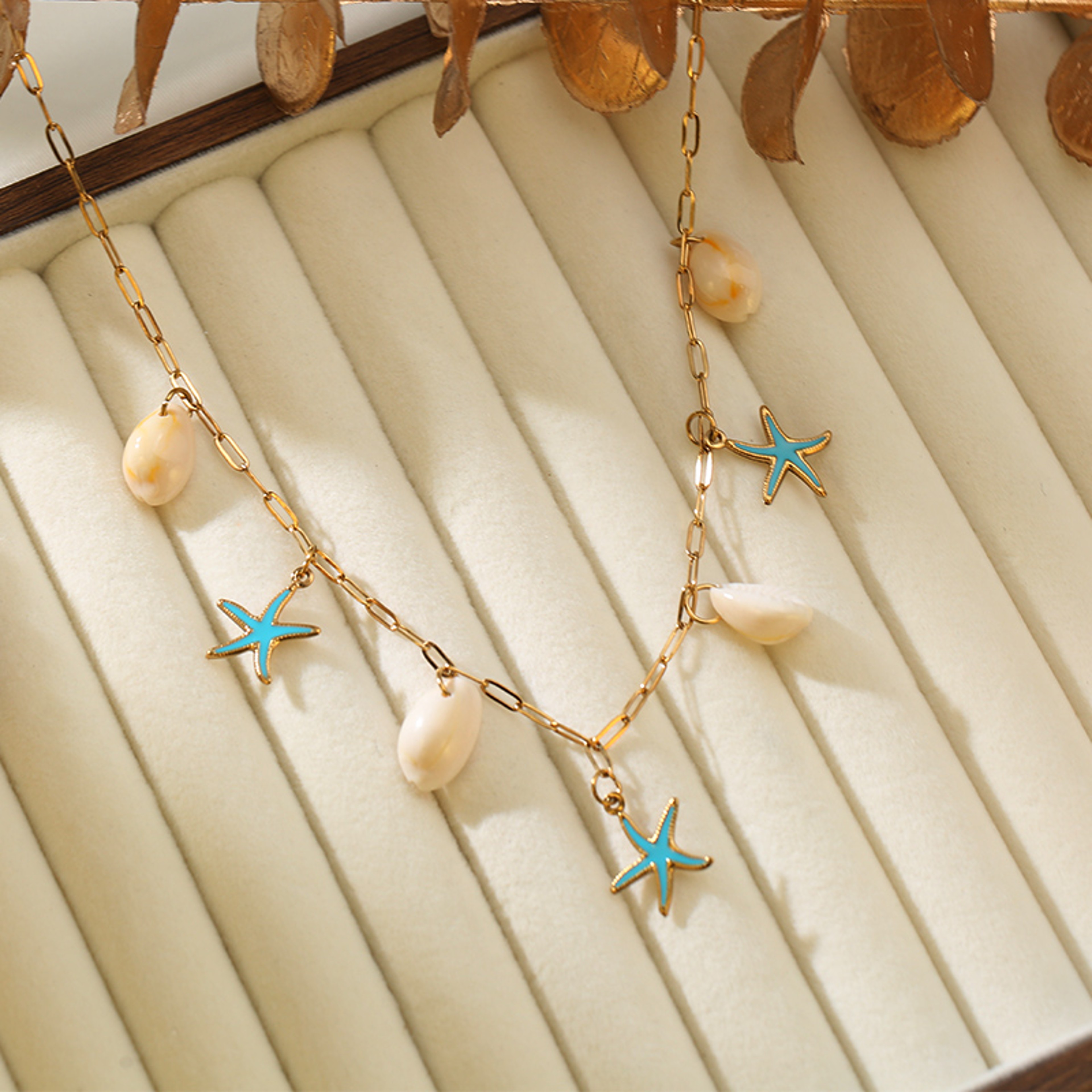 Ocean Bliss Starfish Shell Necklace Stainless Steel Necklace For Beach  Everyday Style 1