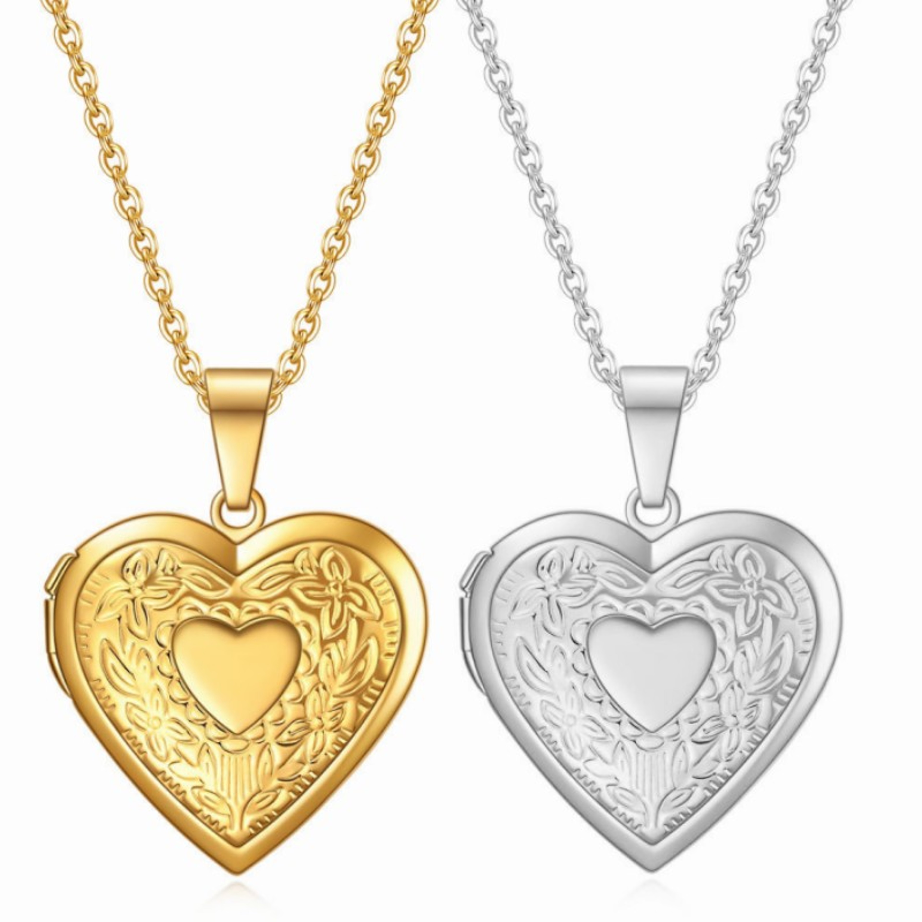 Heart Lock Photo Pendant Necklace Stainless Steel Waterproof Locket Gift For Women 0