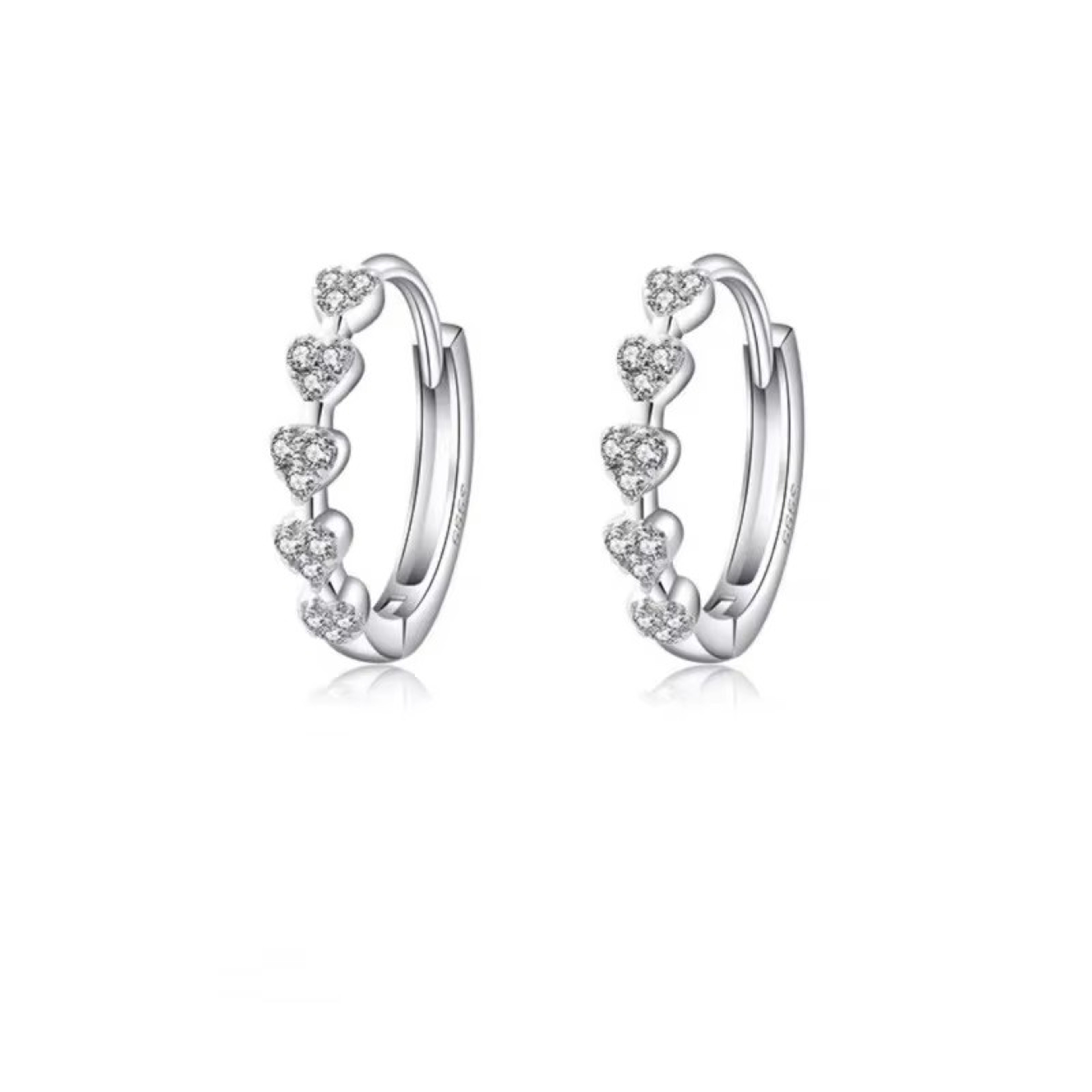 Elegant Sterling Silver Earrings Heart Hoop Earrings for Women | Minimalist Wedding & Everyday Jewelry – view 6