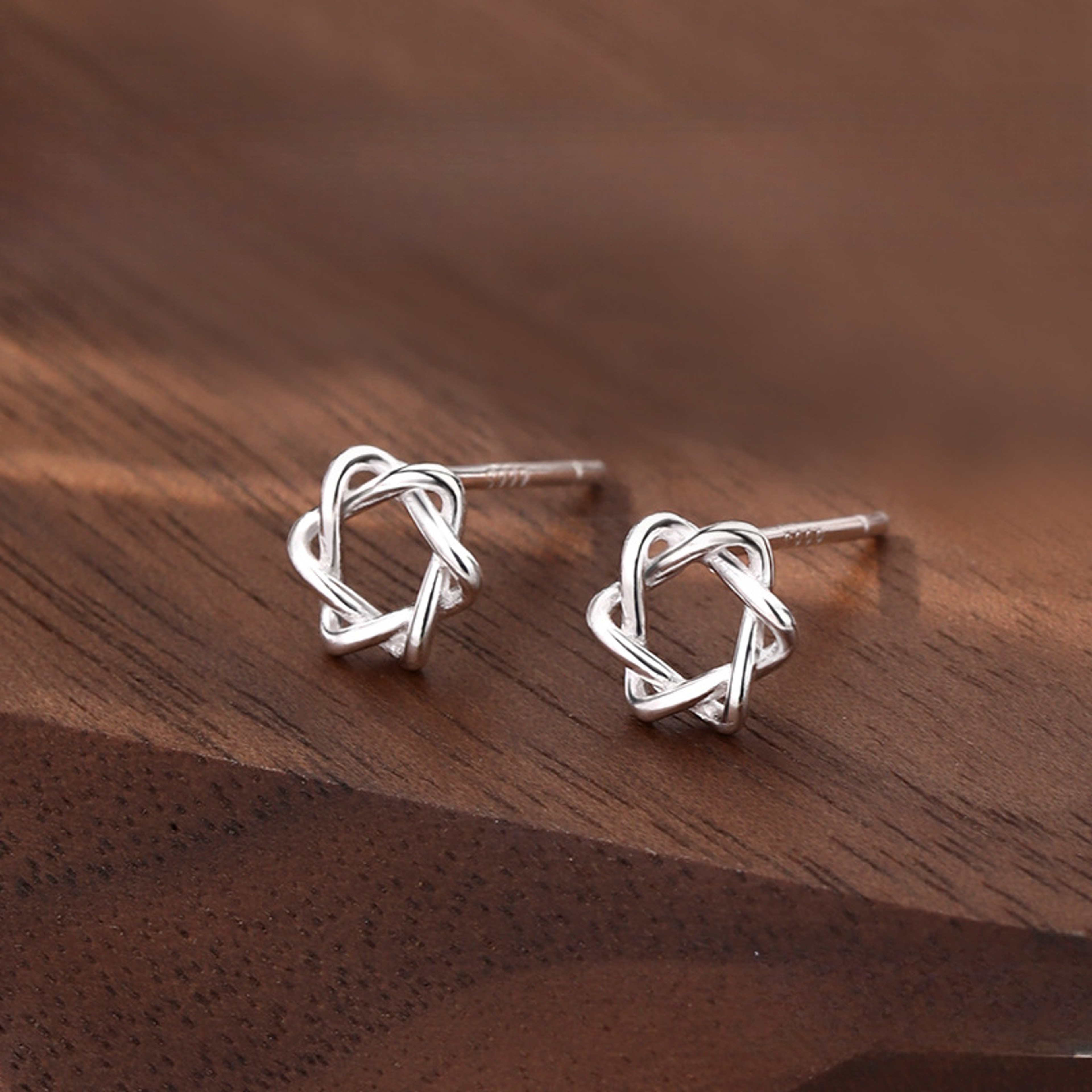 Celestial Sterling Silver Stud Earrings For Women Hypoallergenic Minimalist Heart Moon  Star Design 2