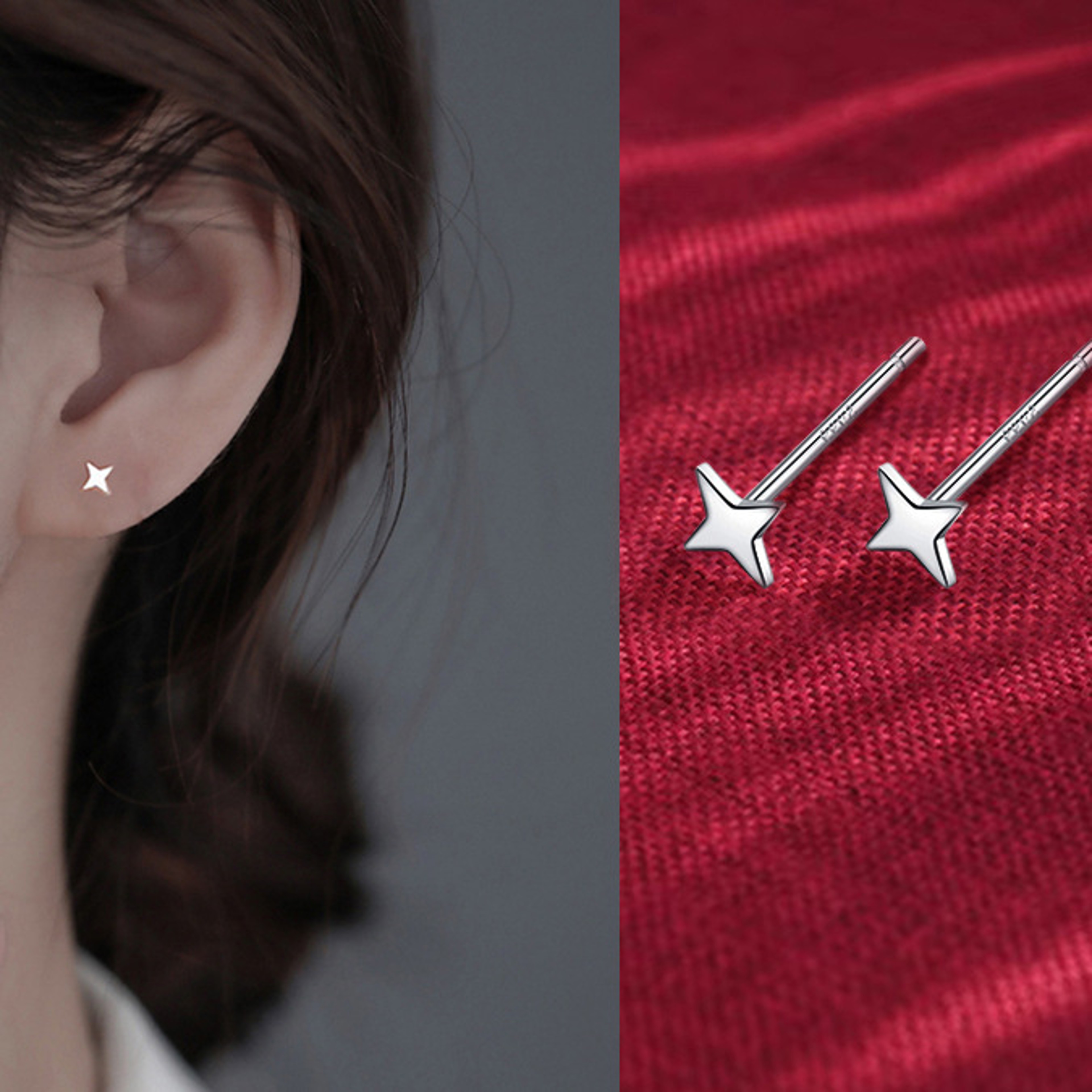 Celestial Sterling Silver Stud Earrings For Women Hypoallergenic Minimalist Heart Moon  Star Design 9