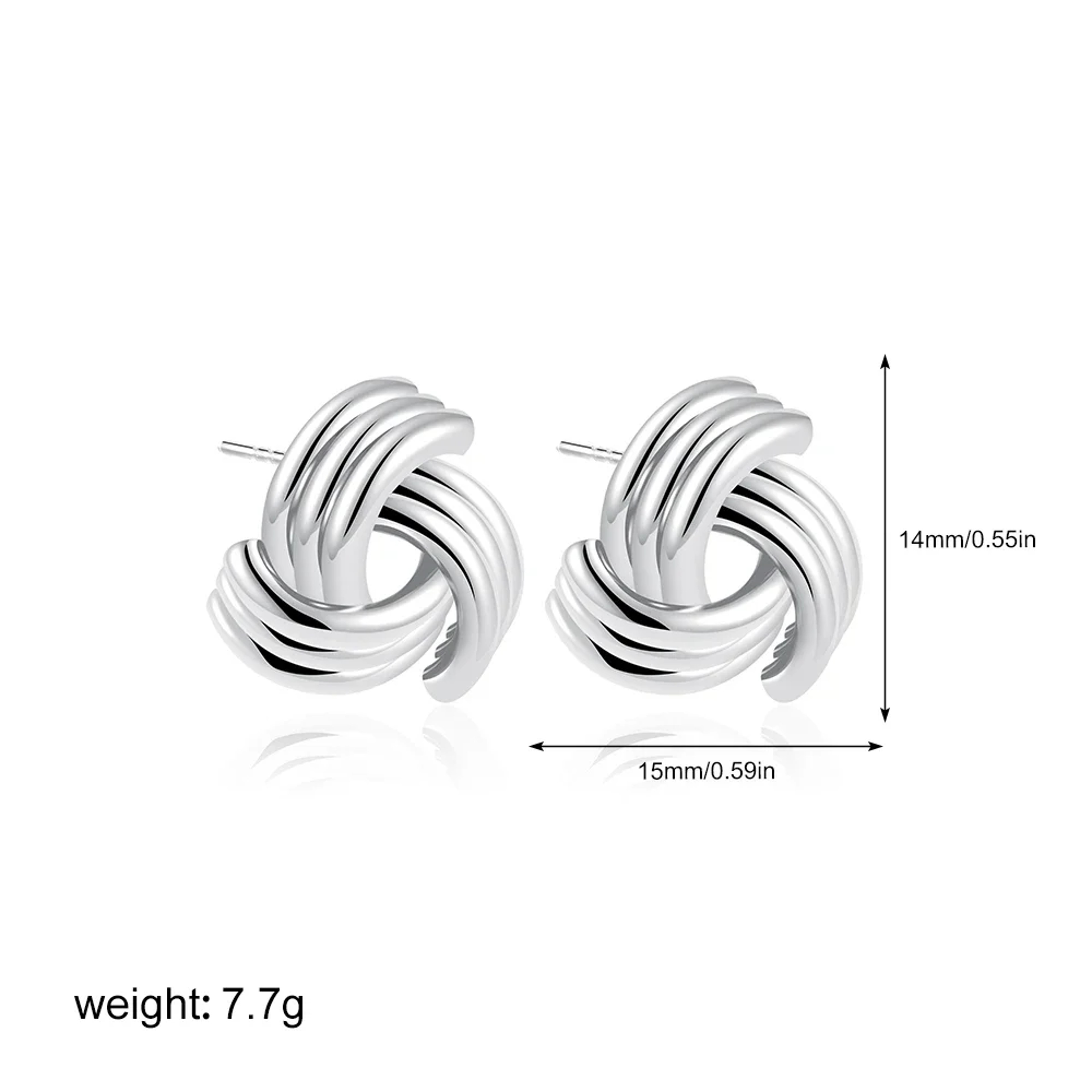 Retro Geometric Stud Earrings For Women Stainless Steel Twisted Knot Statement Earrings 19