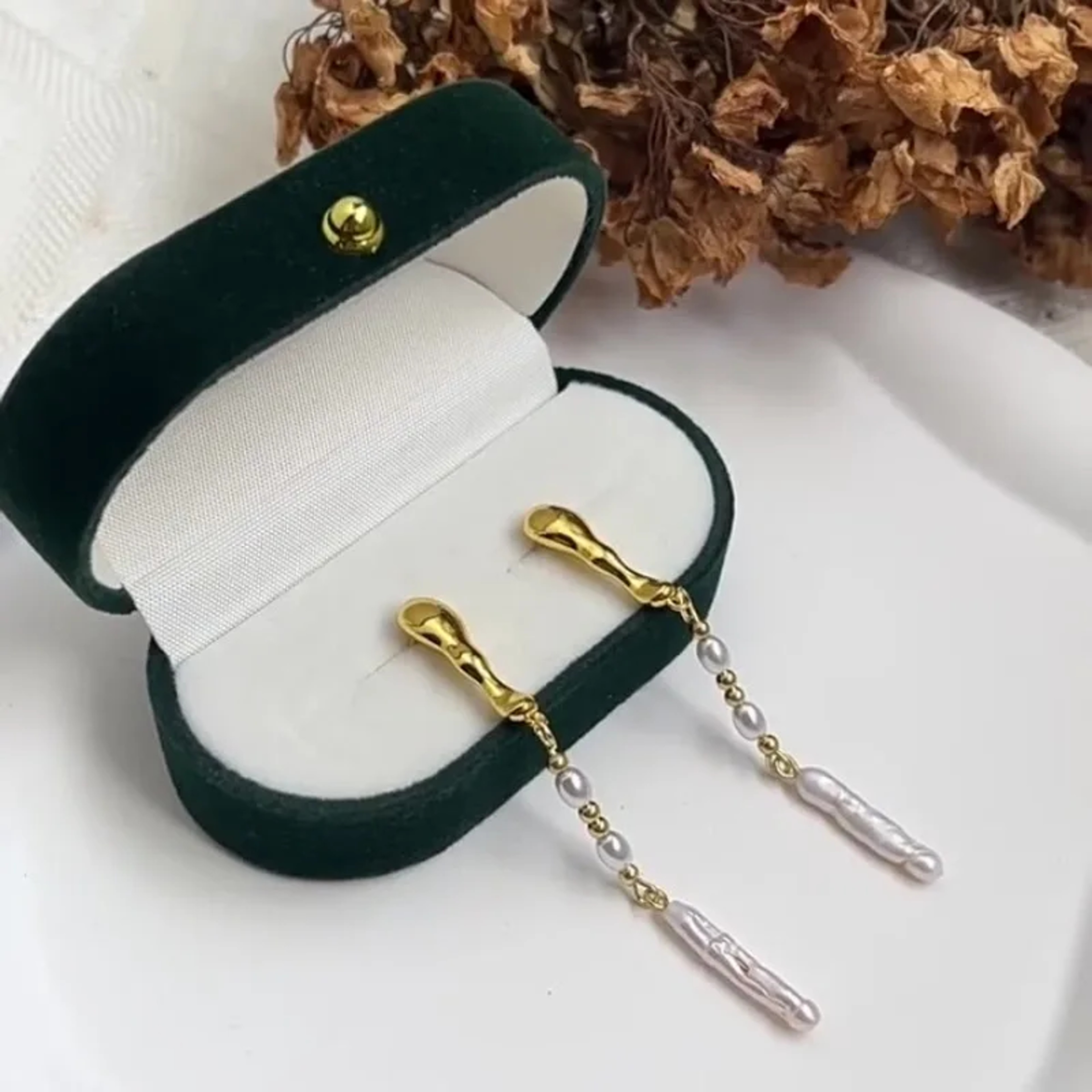 Elegant Freshwater Pearl Earrings Gold Plated Long Tassel Pearl Drop Earrings for Women – view 5