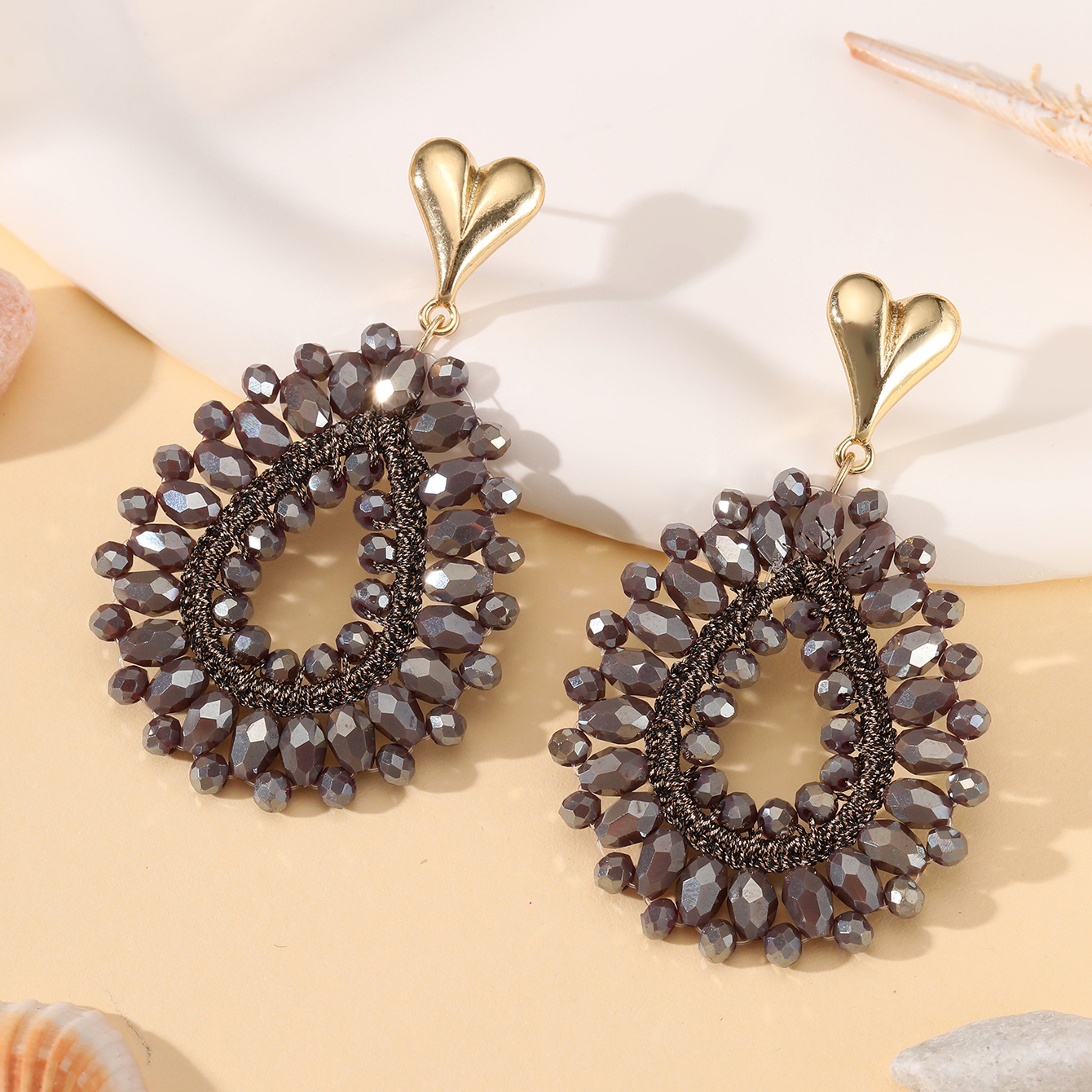 Bohemian Crystal Earrings Handmade Water Drop Earrings for Elegant Statement Style – view 18