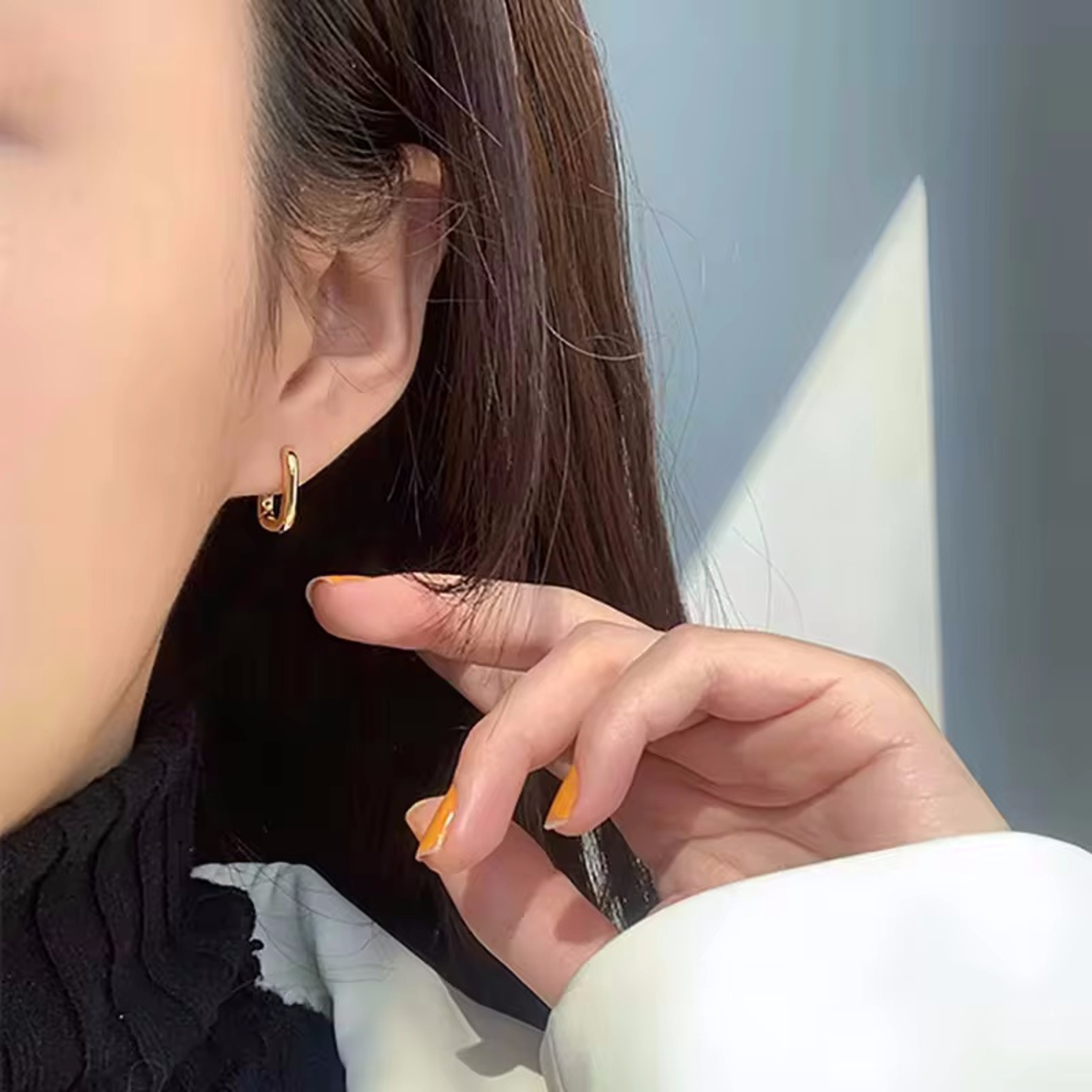 Vintage U Shape Silver Stud Earrings For Women Hypoallergenic Geometric Bridal Jewelry 1