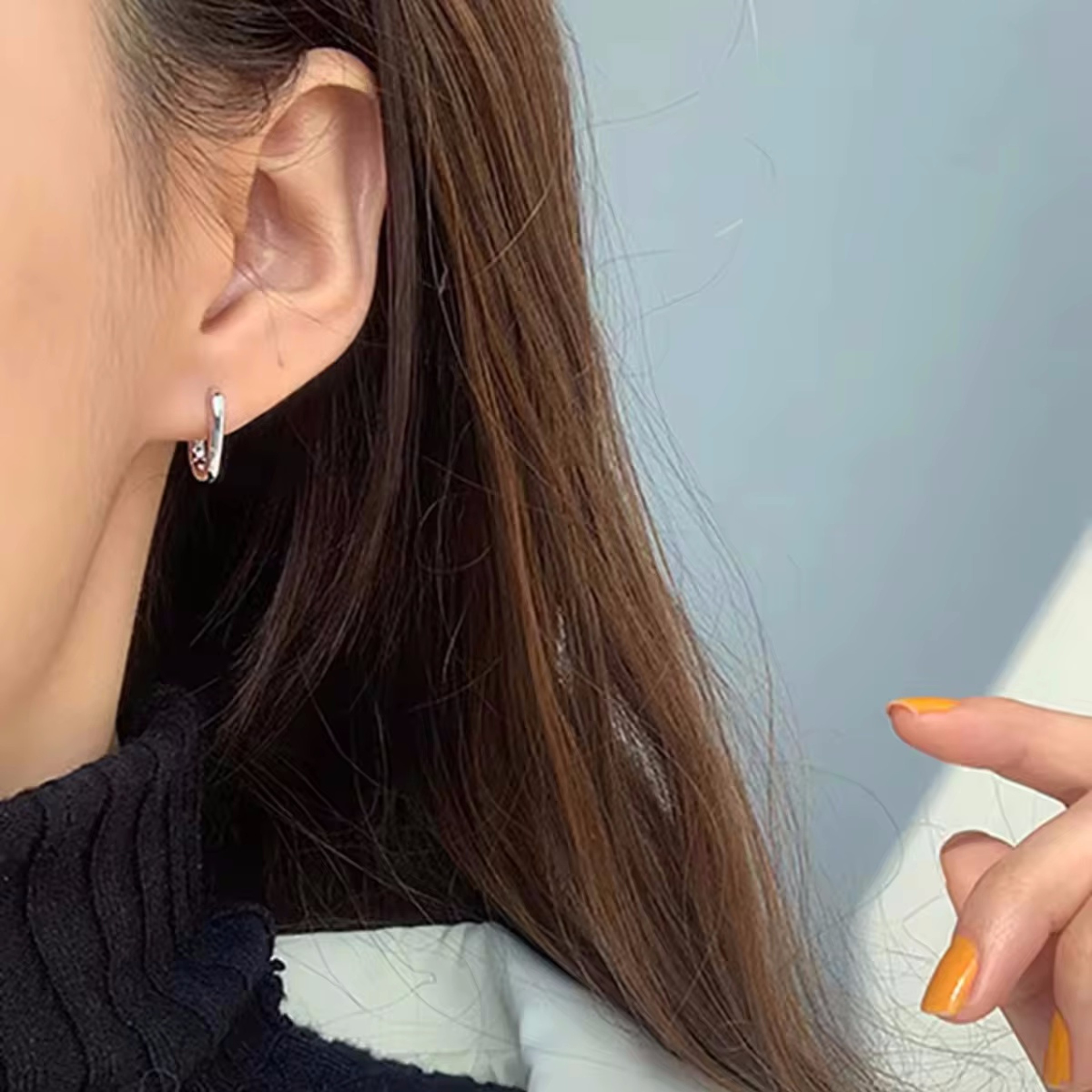 Vintage U Shape Silver Stud Earrings For Women Hypoallergenic Geometric Bridal Jewelry 3