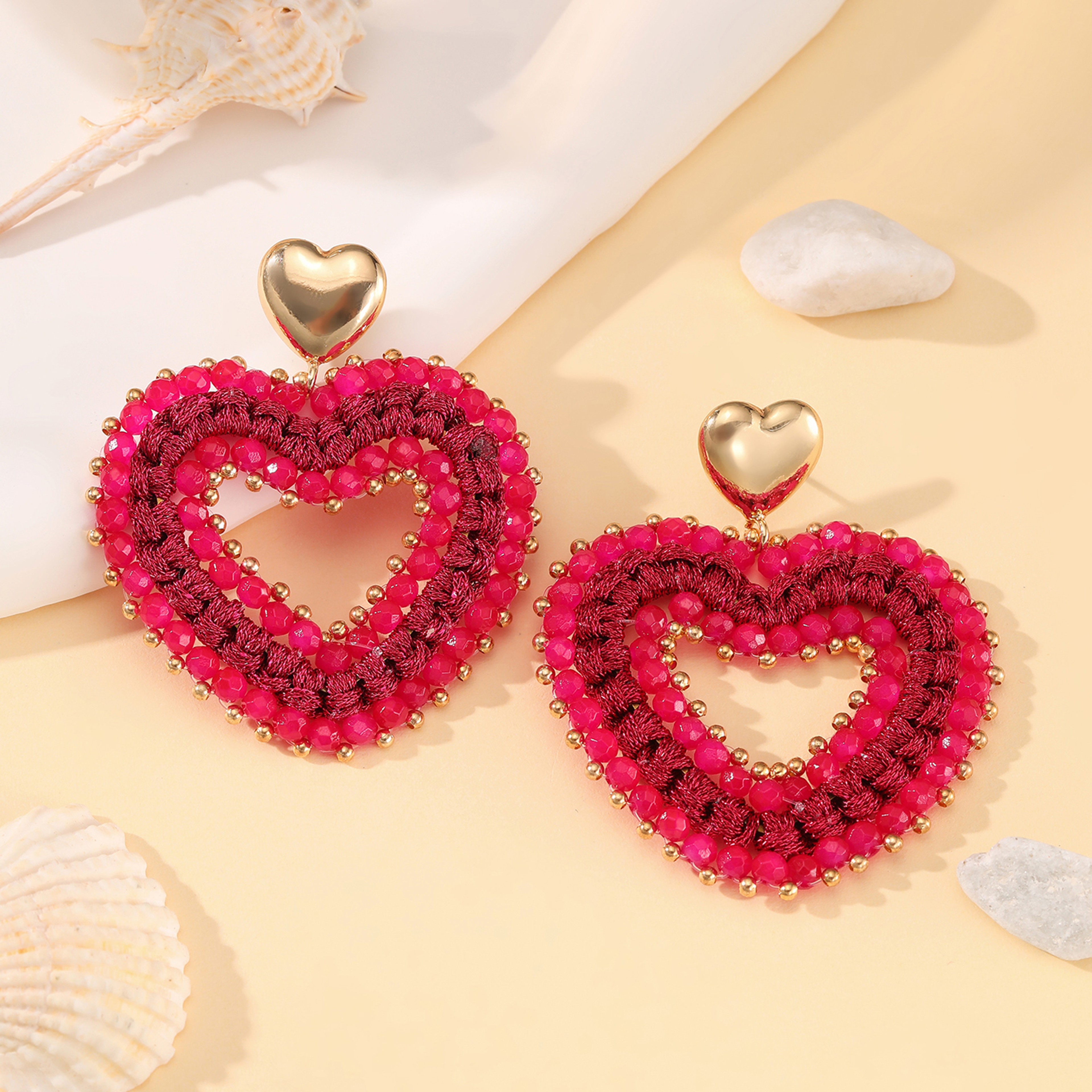 Water Drop Earrings Handmade Crystal Beaded Long Dangle Statement Earrings For Women 9