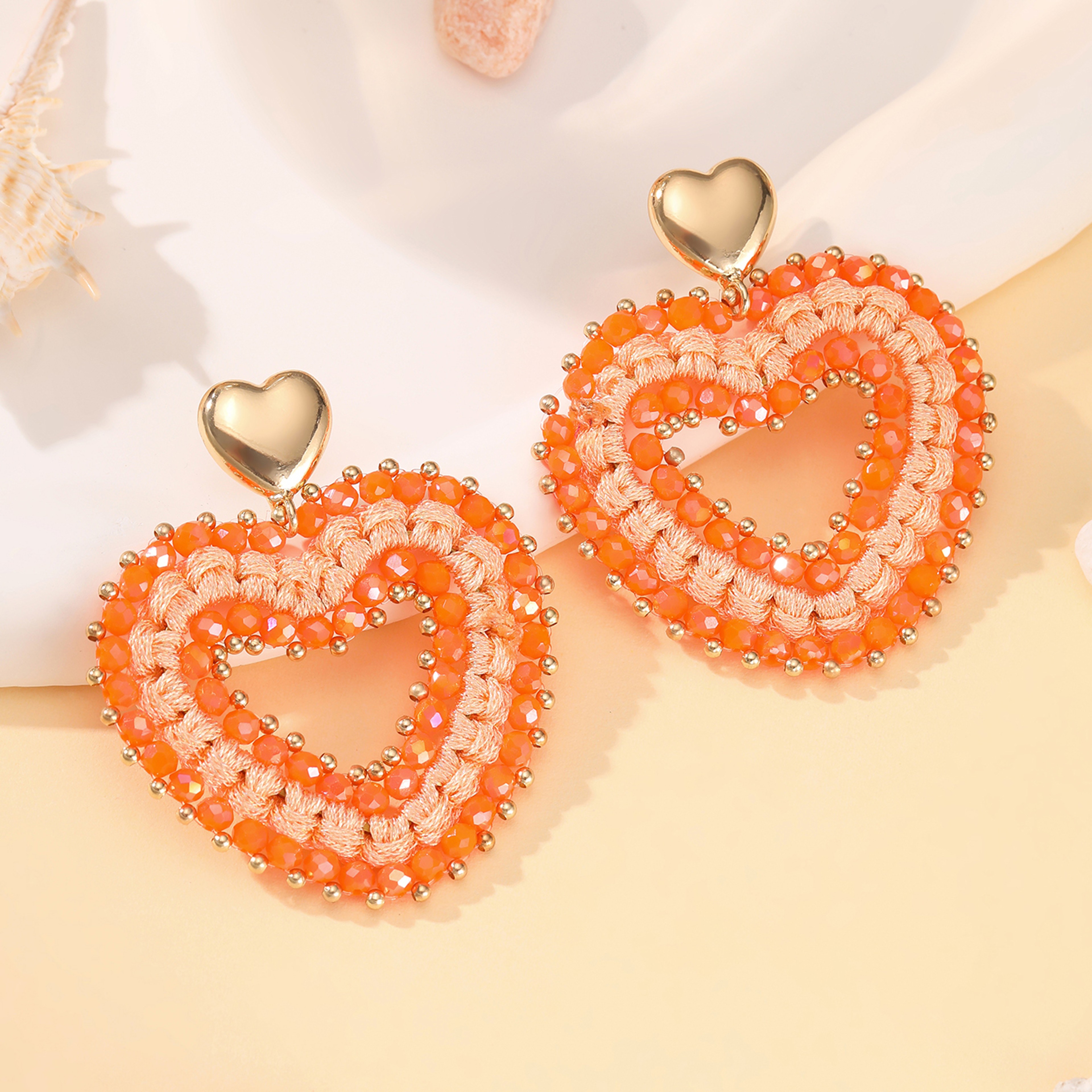 Water Drop Earrings Handmade Crystal Beaded Long Dangle Statement Earrings For Women 10