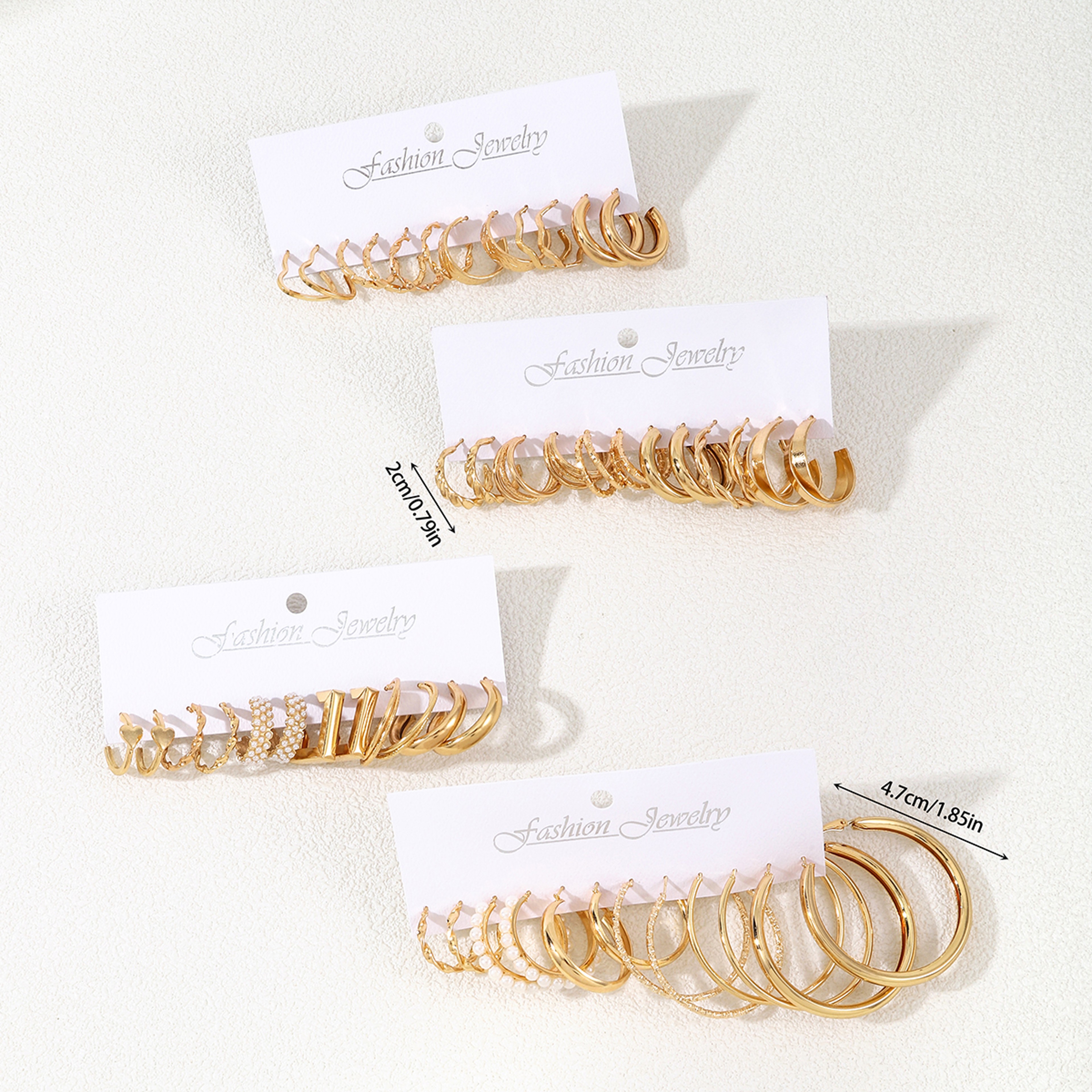 Vintage Pearl Hoop Earrings Set Elegant Faux Pearl Earrings for Women's Everyday Fashion – view 4