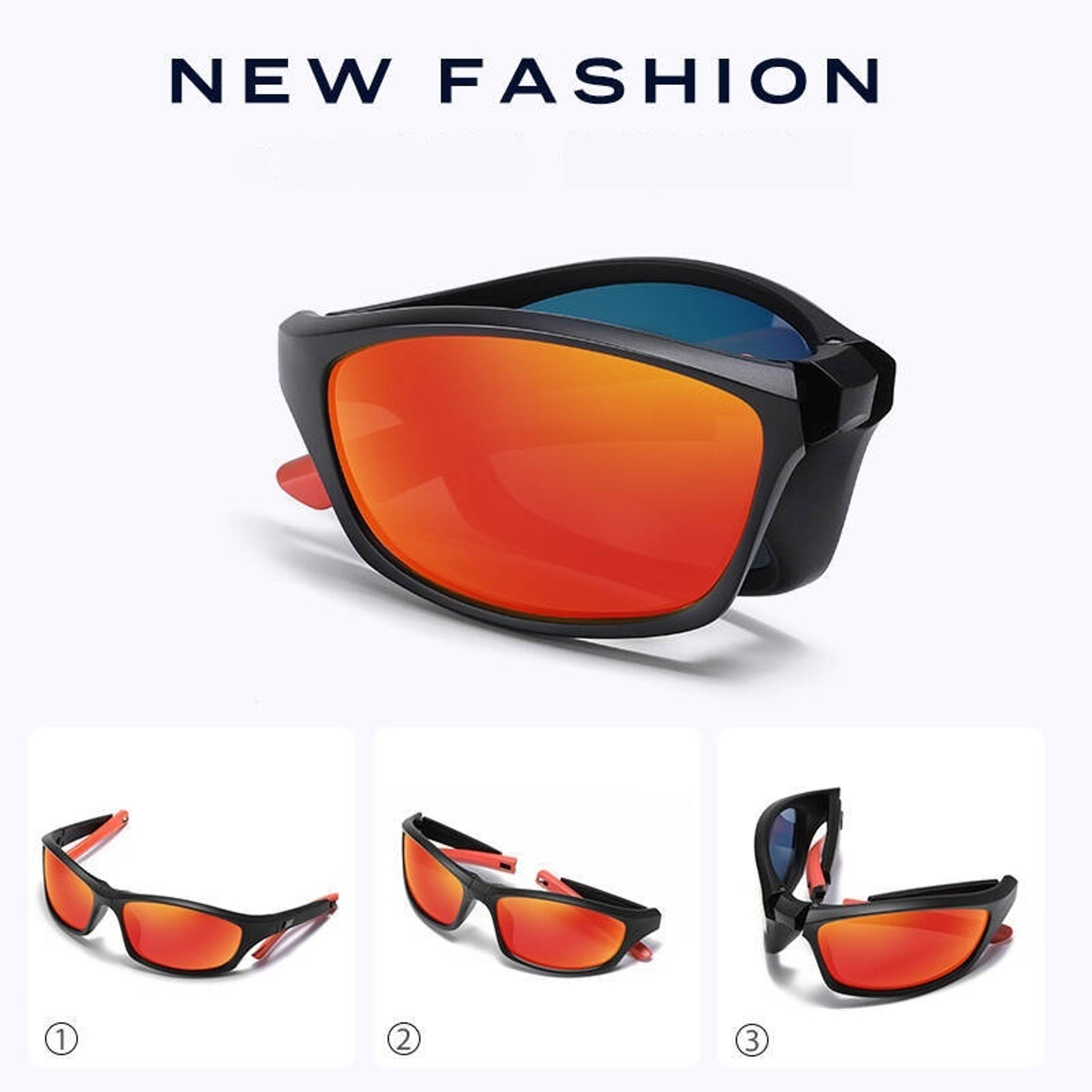 Foldable Polarized Sunglasses UV Vintage Portable Sports Eyewear For Men  Women 0