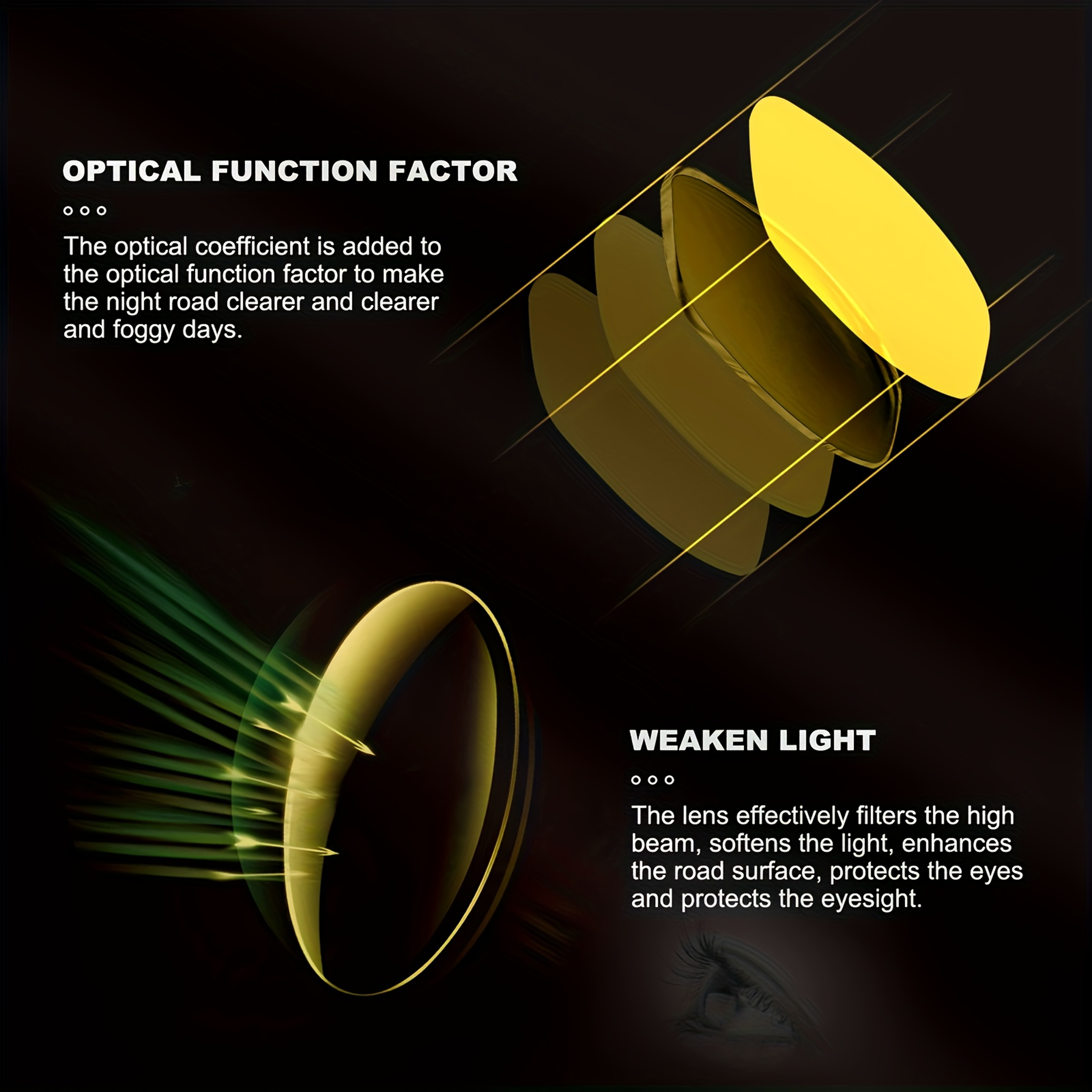 Night Vision Driving Glasses Anti Glare Wrap Around Safety Eyewear for Night Driving – view 3