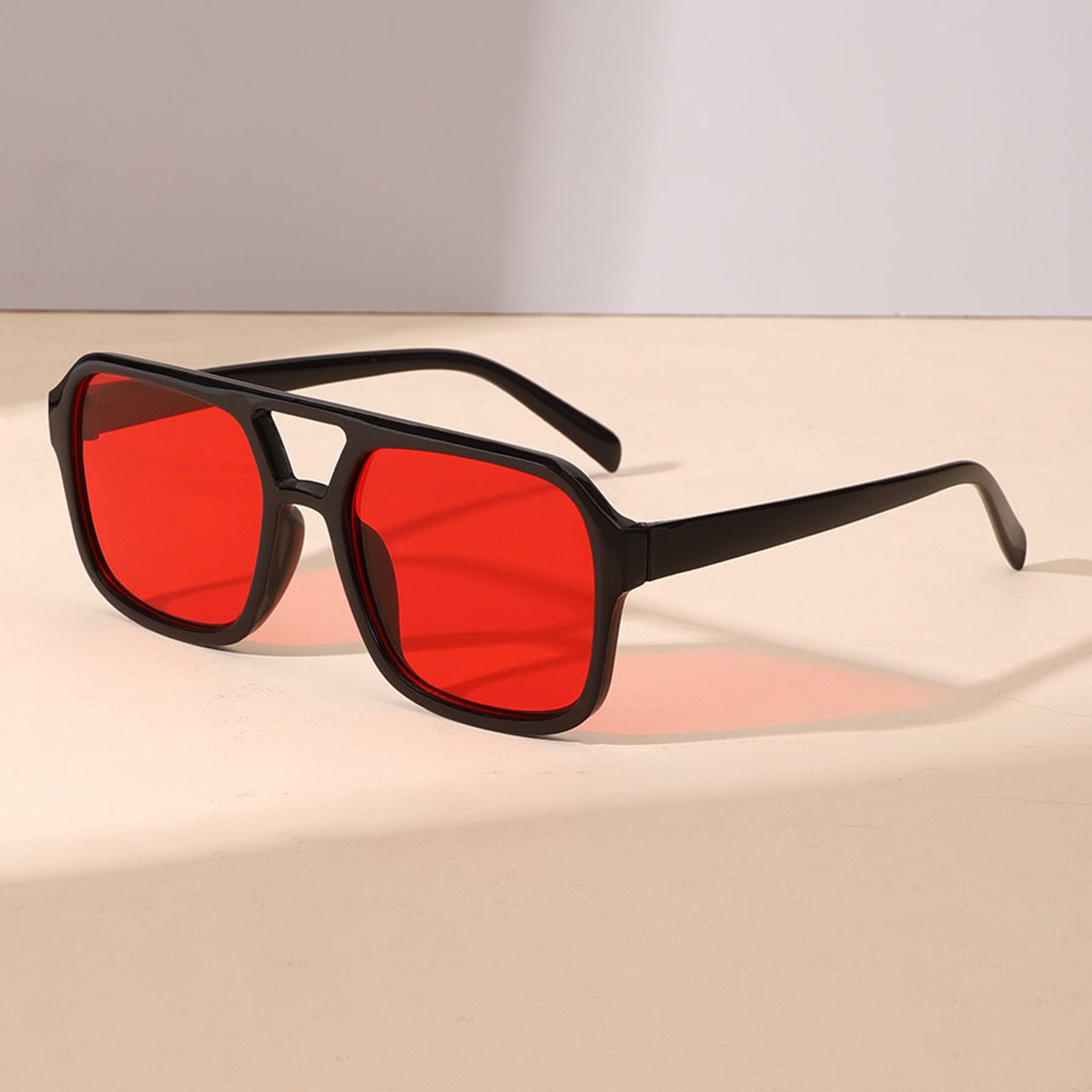 Retro Polygon Sunglasses with Double Bridge Square Sunglasses for Women & Men UV Style – view 7