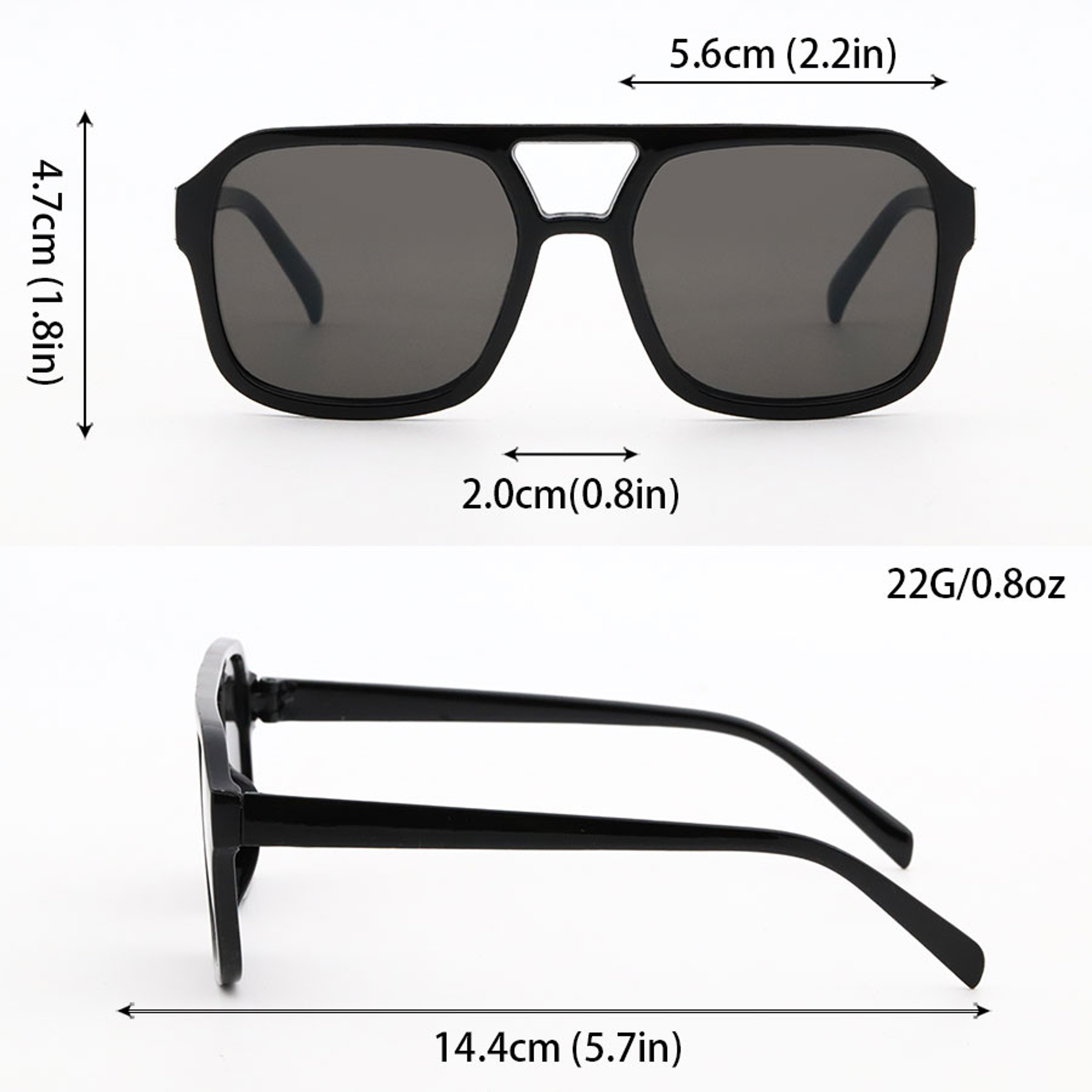 Retro Polygon Sunglasses with Double Bridge Square Sunglasses for Women & Men UV Style – view 6