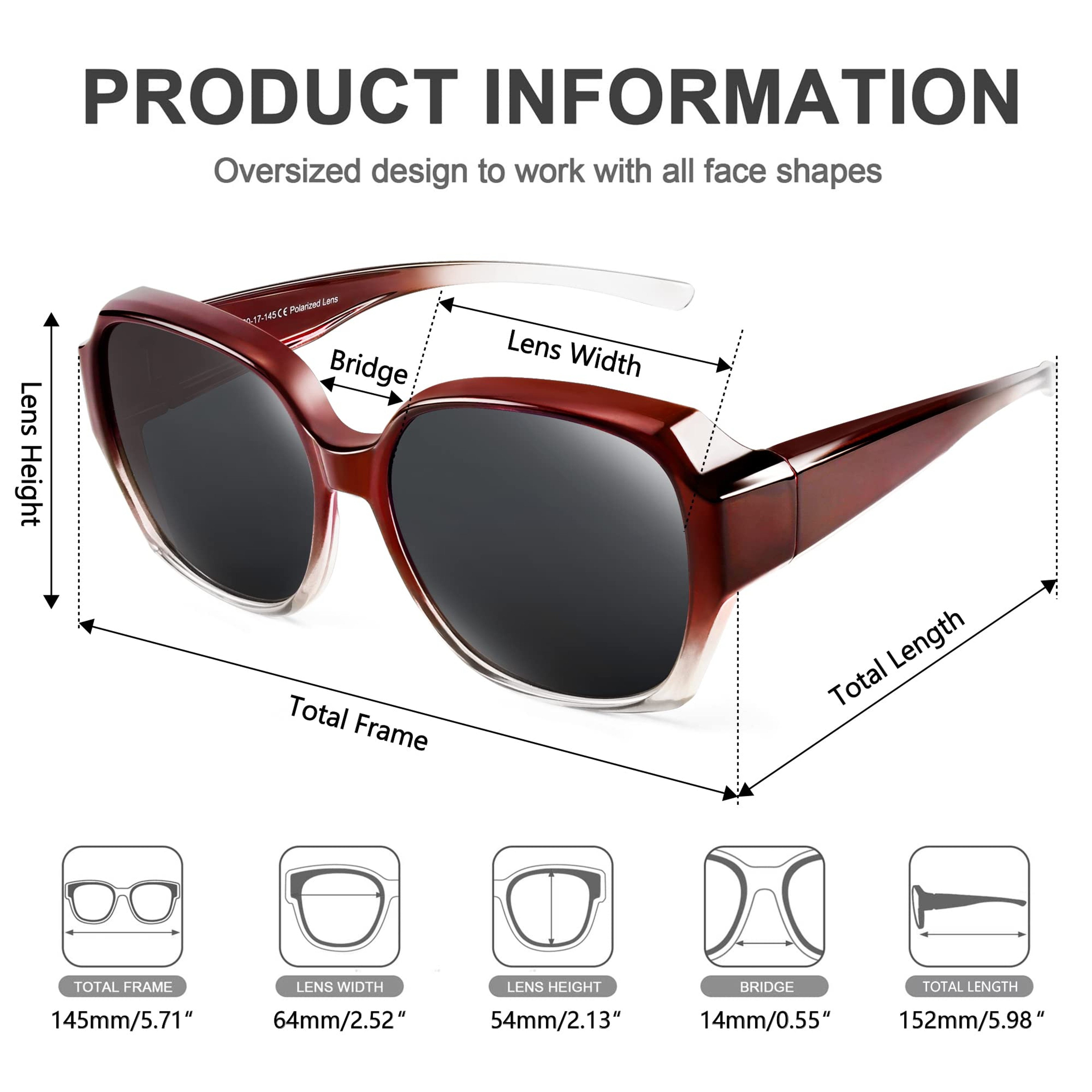 Oversized Fit Over Glasses Sunglasses for Women with UV400 Protection – view 3