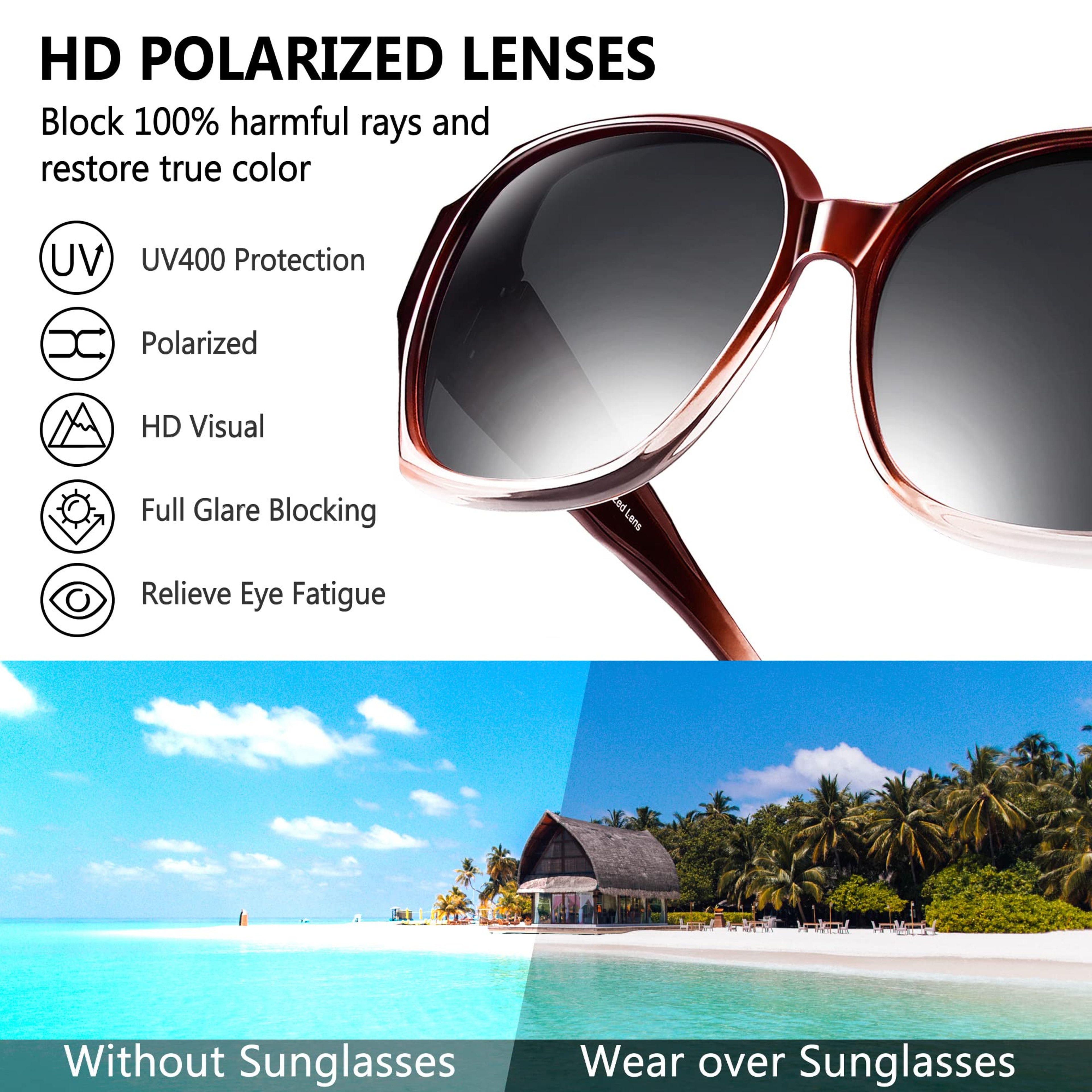 Oversized Fit Over Glasses Sunglasses for Women with UV400 Protection – view 6