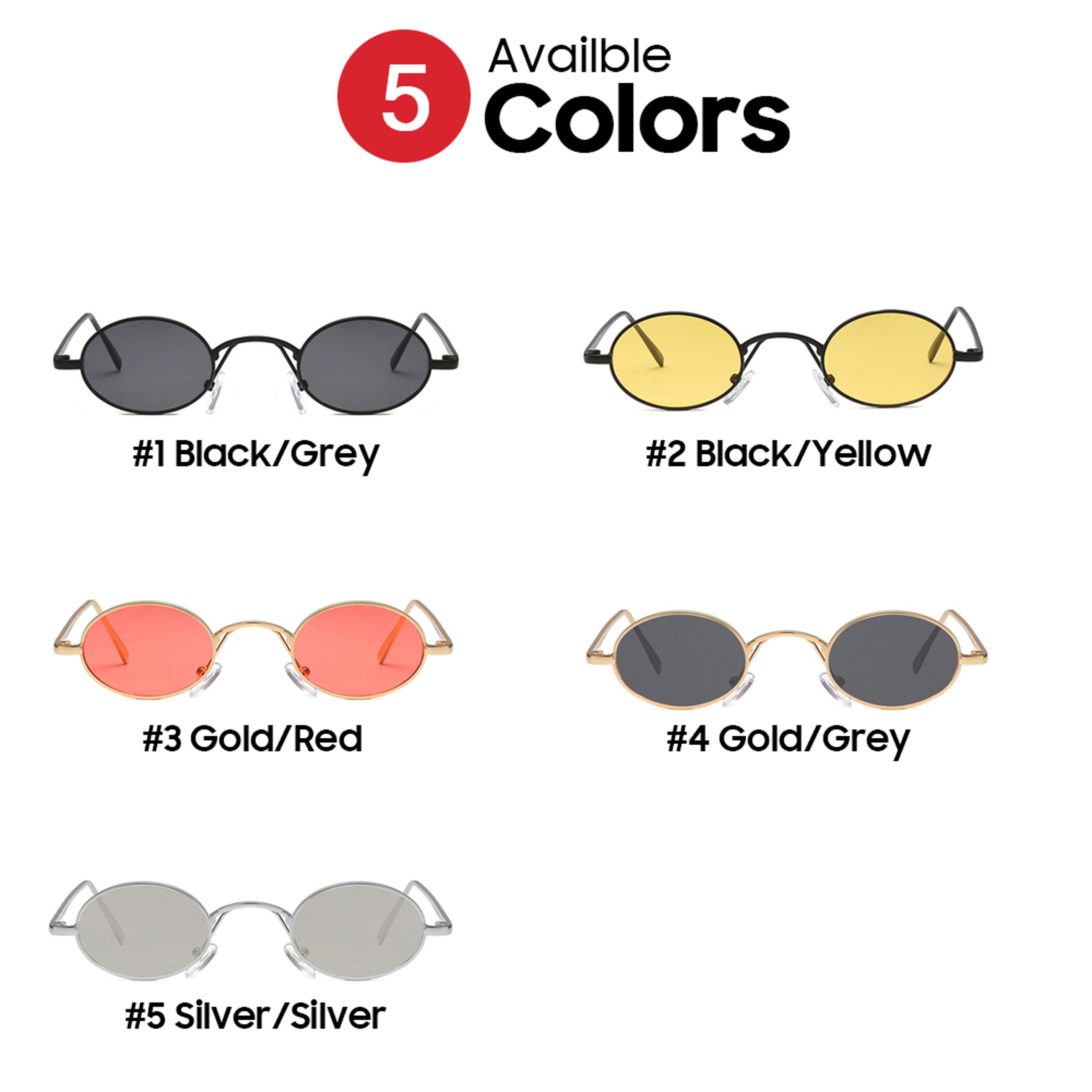 Small Oval Sunglasses For Women Vintage Sunglasses With Gold Metal Frame Retro Shades 3