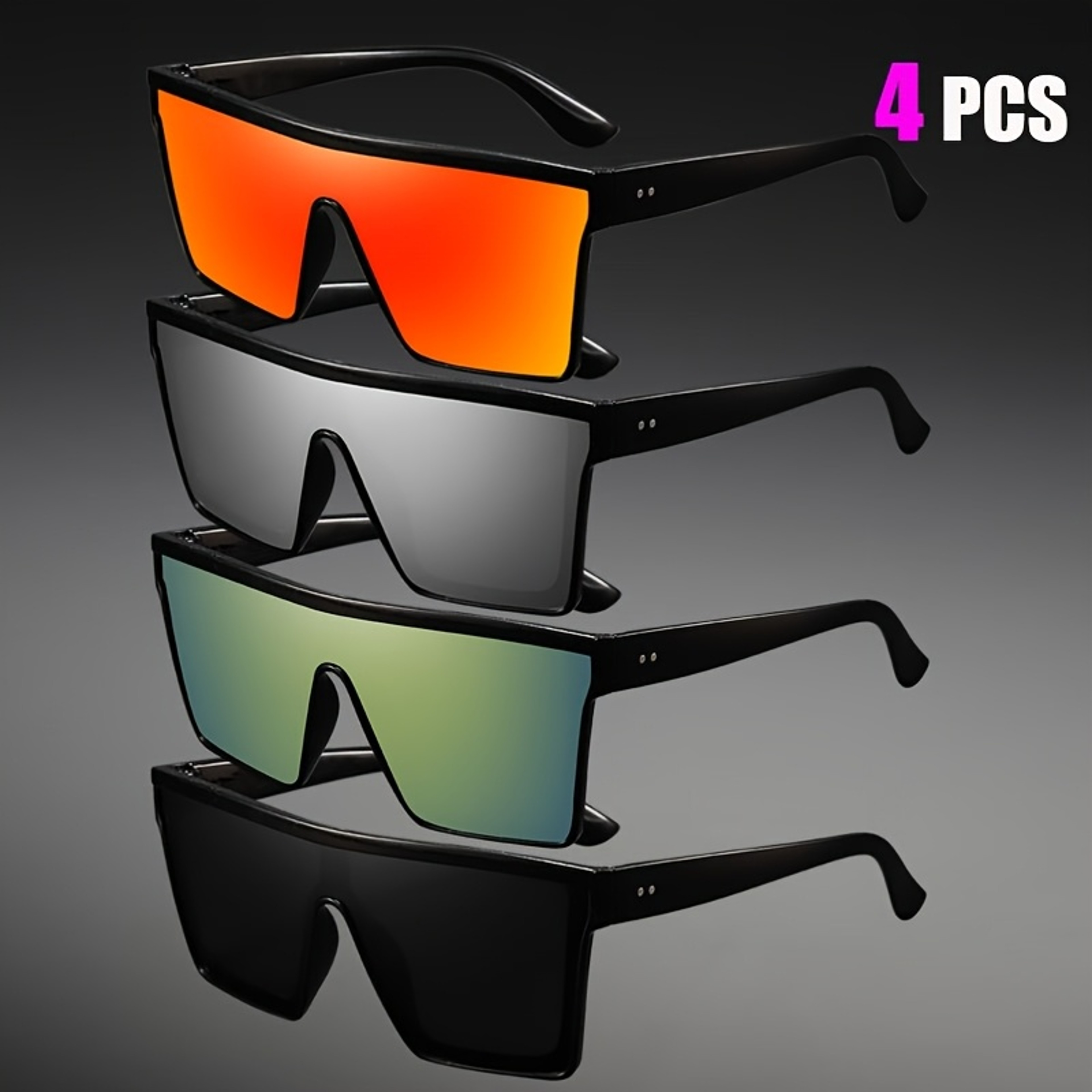 Oversized Driving Sunglasses With Anti Glare One Piece Shield Lens For Men  Women 2