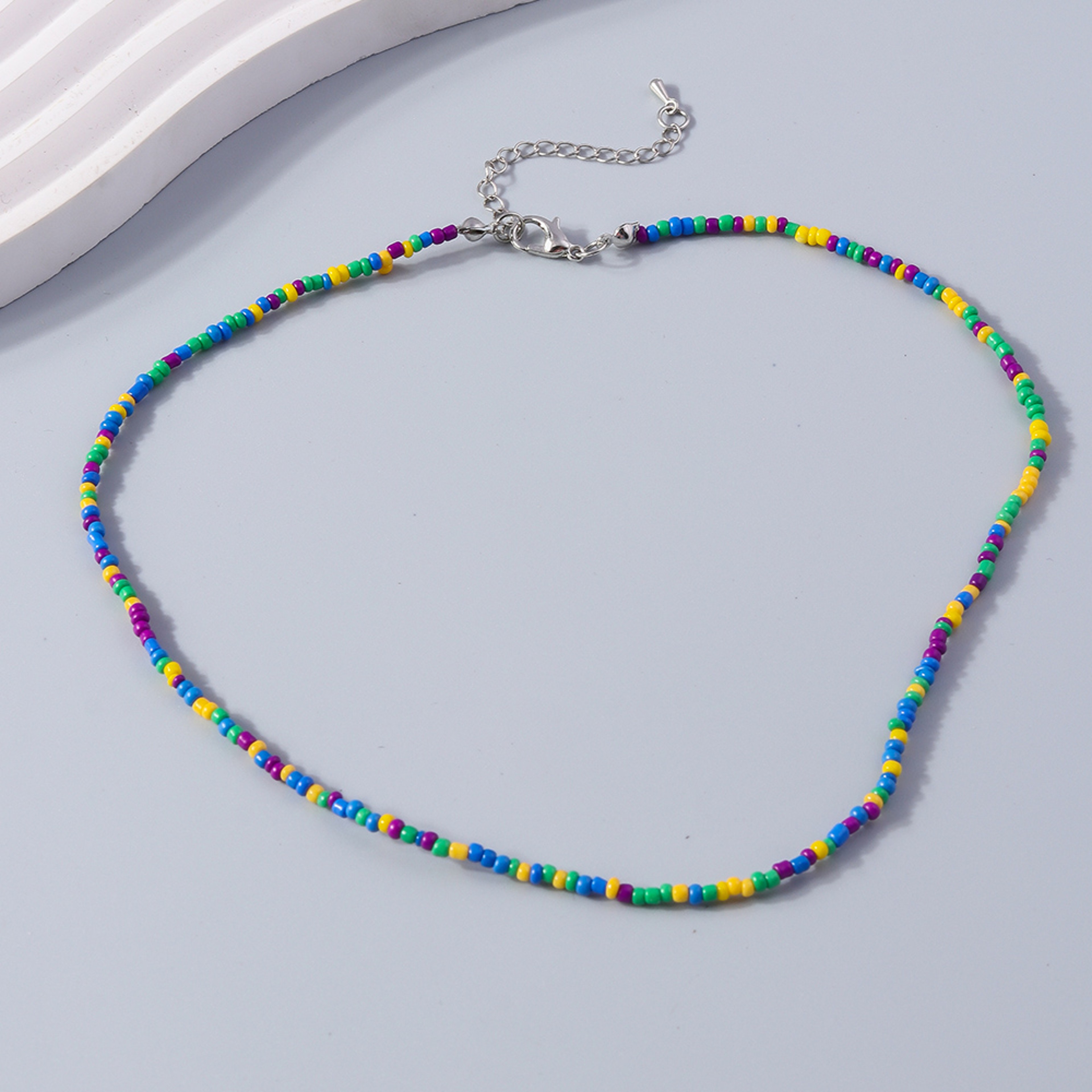 Flower Beaded Friendship Necklace Colorful Seed Bead Summer Jewelry For Women  Kids 10