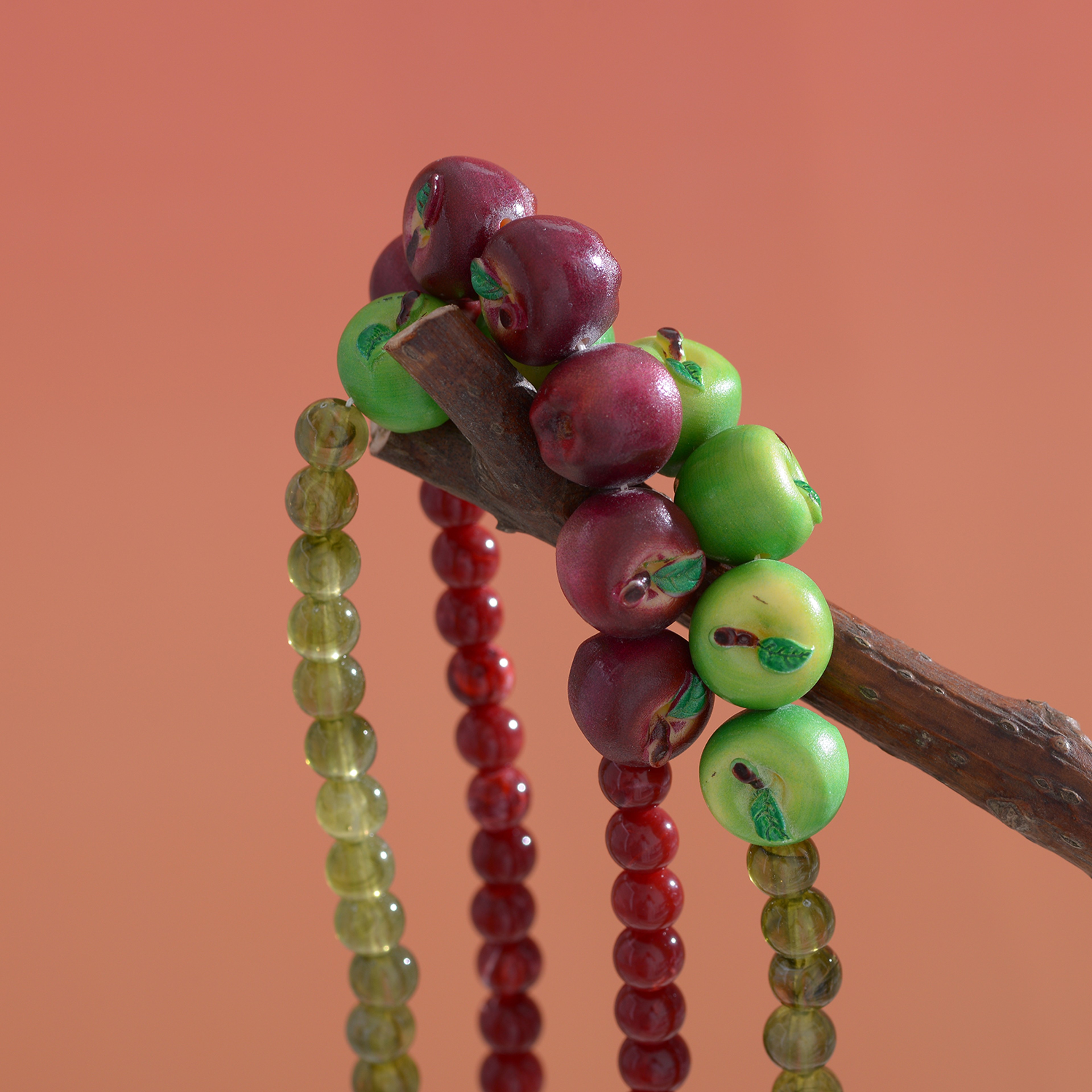 Handmade Boho Beaded Necklace with Colorful Fruit Beads Summer Statement Necklace for Women – view 3